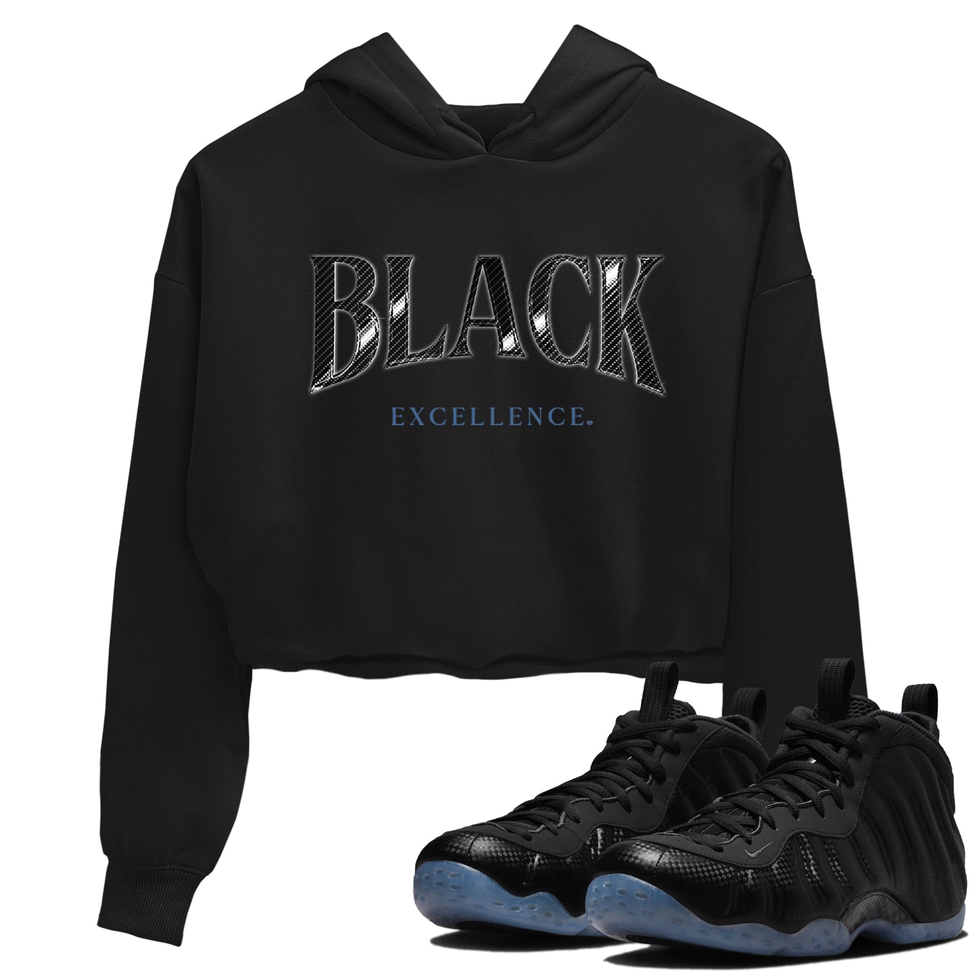 Basketball Graphic Tee – Sneaker Tees To Match Air Foamposite One Carbon Fiber – Black Excellence Crop Tee Black 1. Perfect for Foamposite releases 2025 colorways.