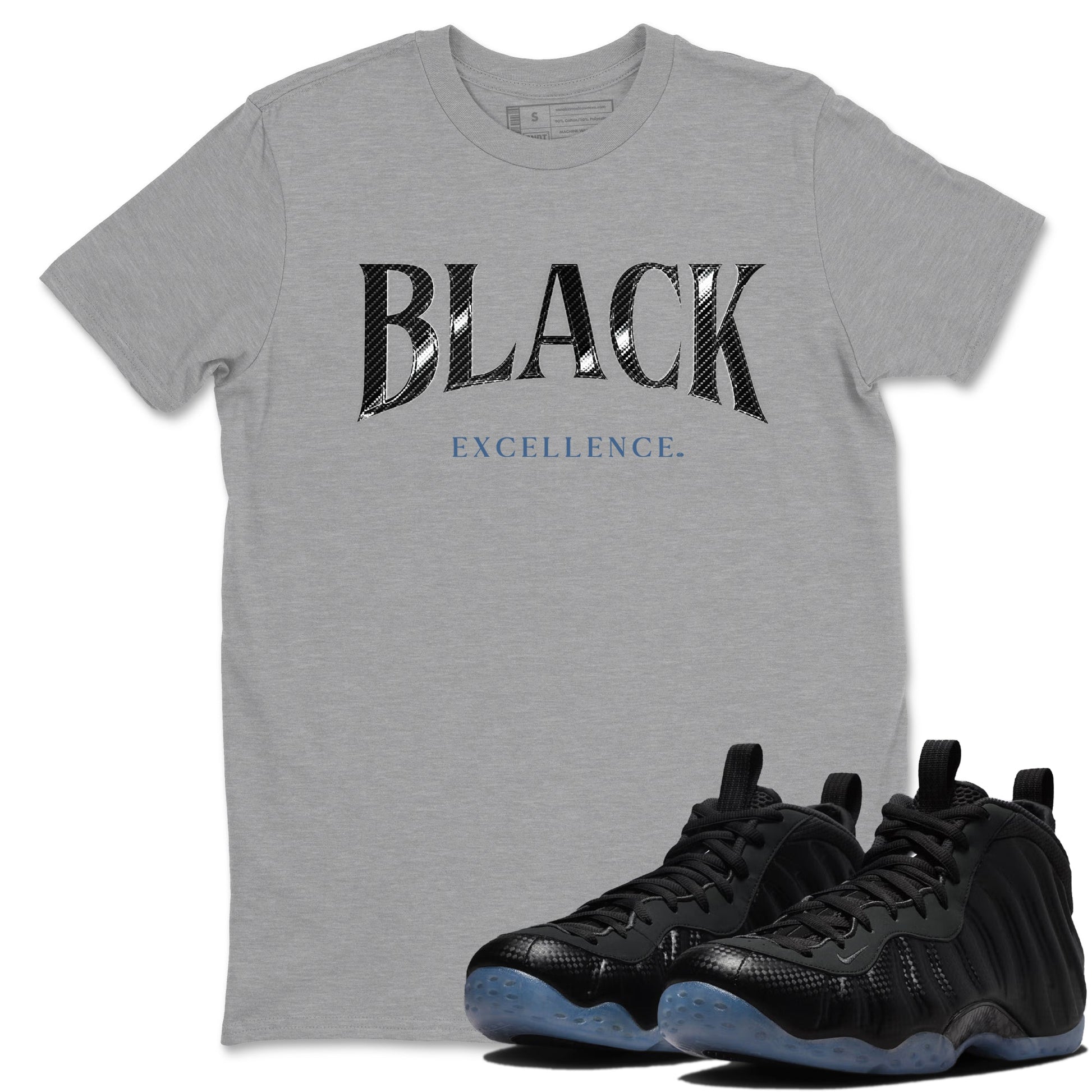 Basketball Graphic Tee – Sneaker Tees To Match Air Foamposite One Carbon Fiber – Black Excellence Graphic Tee Heather Grey 1. Perfect for Foamposite releases 2025 colorways.