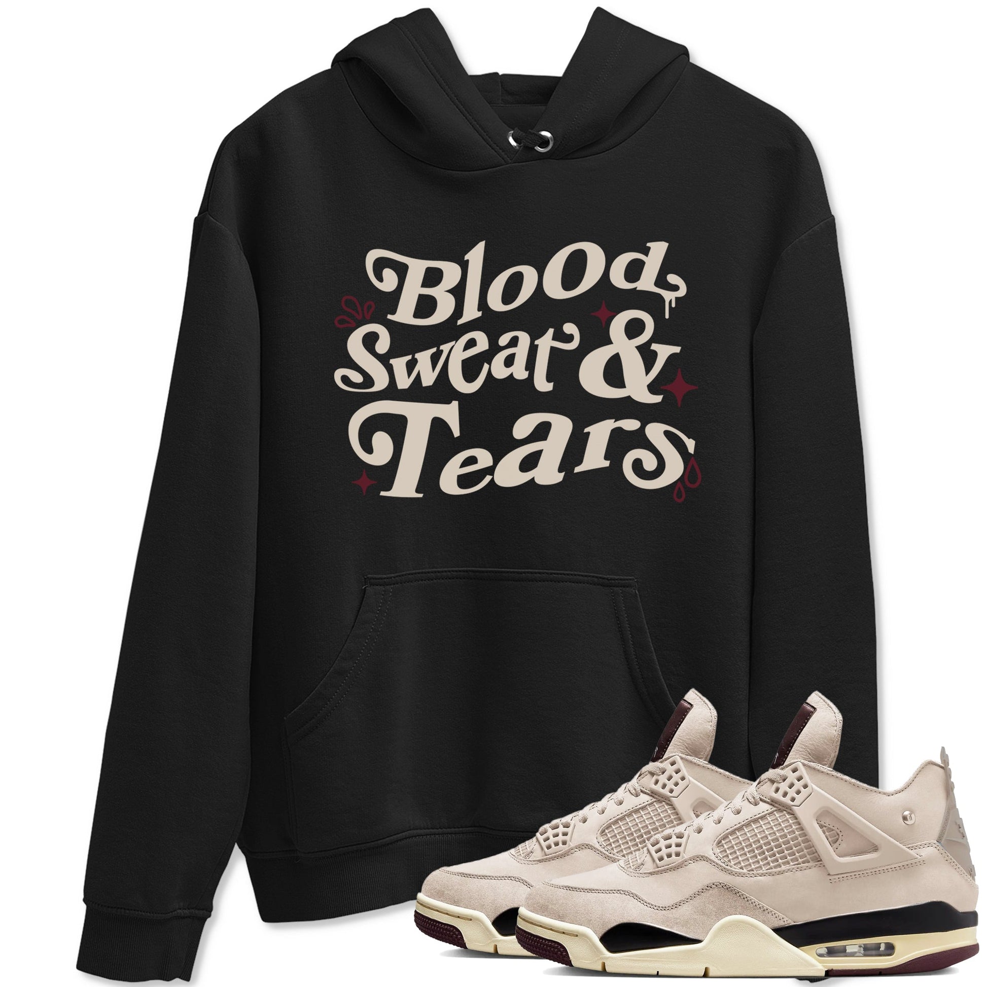 4s A Ma Maniere x Fossil Stone shirts to match jordans Blood Sweat Tears sneaker match tees Air Jordan 4 A Ma Maniere x Fossil Stone match shoes to clothes SNRT Sneaker Tees unisex cotton Black 1 shirts