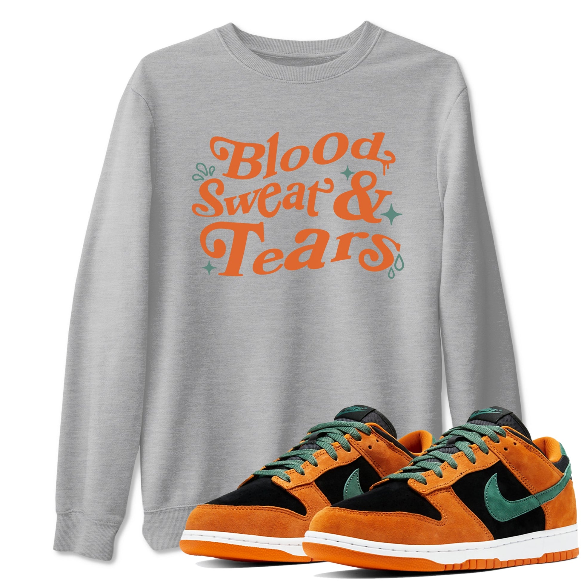 Dunk Low Ceramic shirts to match jordans Blood Sweat Tears sneaker match tees Dunk Ceramic match shoes to clothes SNRT Sneaker Tees unisex cotton Heather Grey 1 shirts