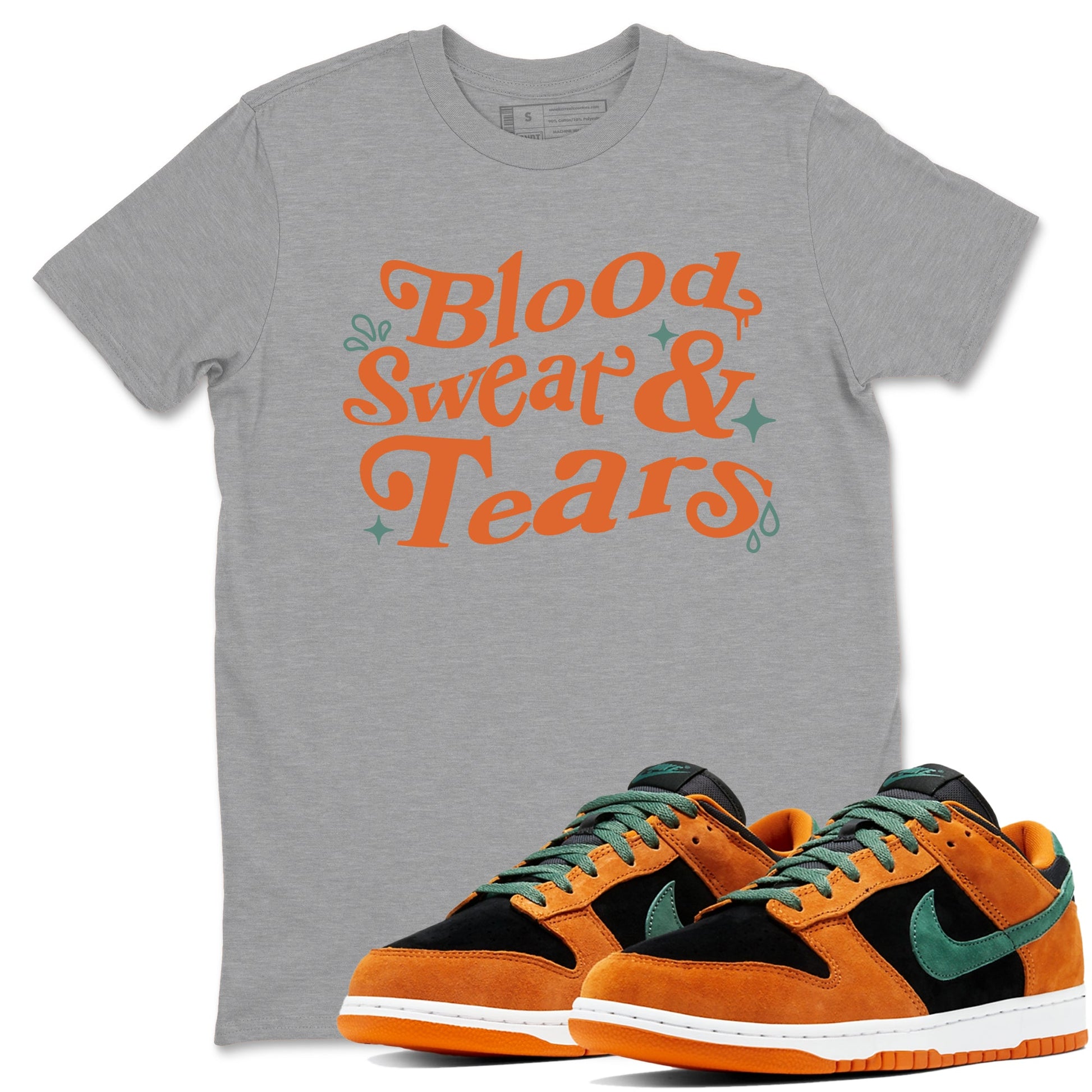 Dunk Low Ceramic shirts to match jordans Blood Sweat Tears sneaker match tees Dunk Ceramic match shoes to clothes SNRT Sneaker Tees unisex cotton Heather Grey 1 shirts