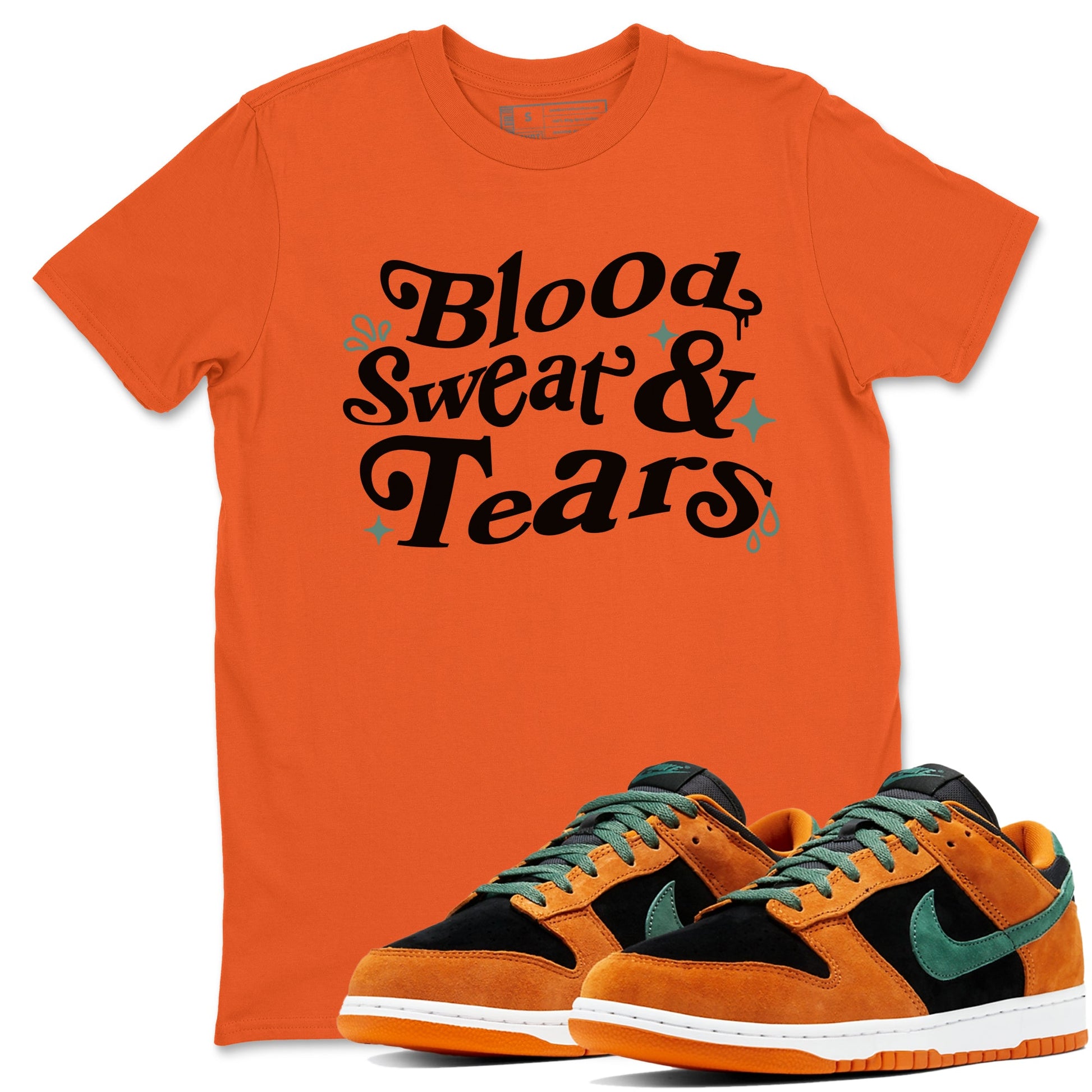 Dunk Low Ceramic shirts to match jordans Blood Sweat Tears sneaker match tees Dunk Ceramic match shoes to clothes SNRT Sneaker Tees unisex cotton Orange 1 shirts
