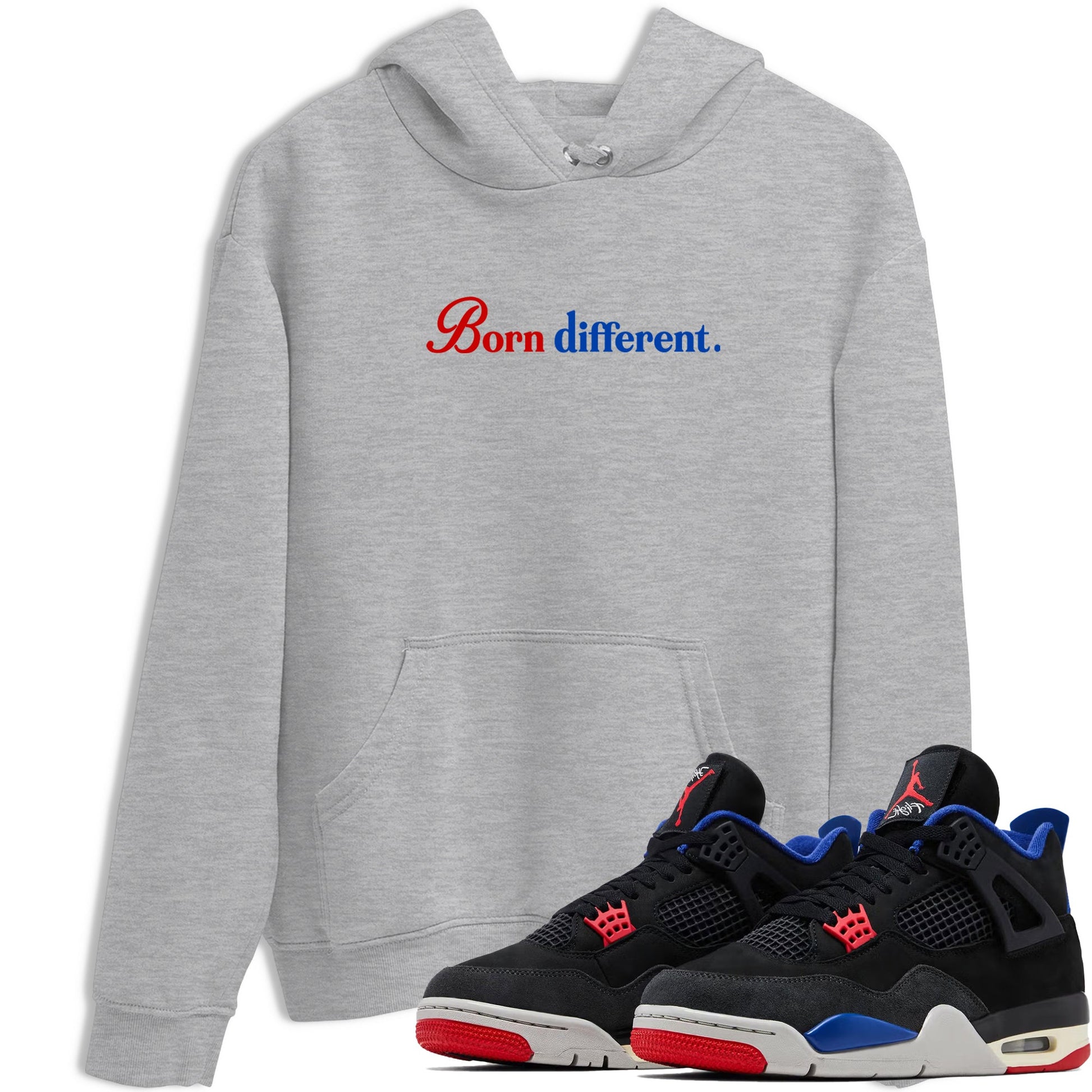 Sneaker match tees – Sneaker Tees To Match Jordan 4 Retro Rare Air Shoes – Born Different Tee Heather Grey 1