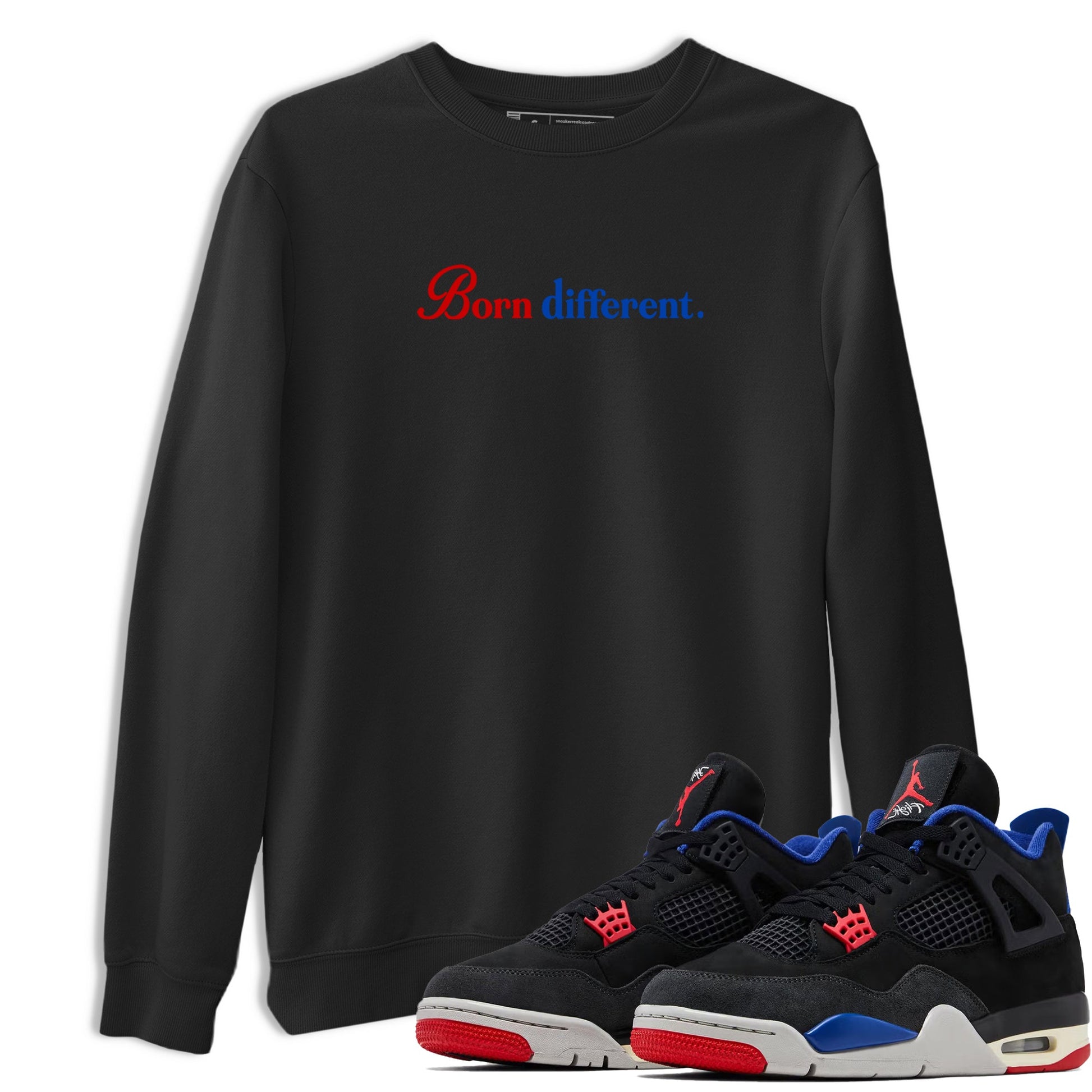 Sneaker match tees – Sneaker Tees To Match Jordan 4 Retro Rare Air Shoes – Born Different Tee Black 1