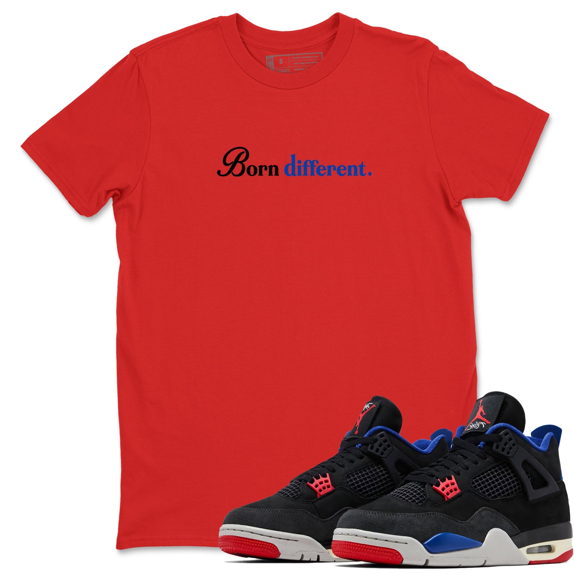 Sneaker match tees – Sneaker Tees To Match Jordan 4 Retro Rare Air Shoes – Born Different Tee Red 1