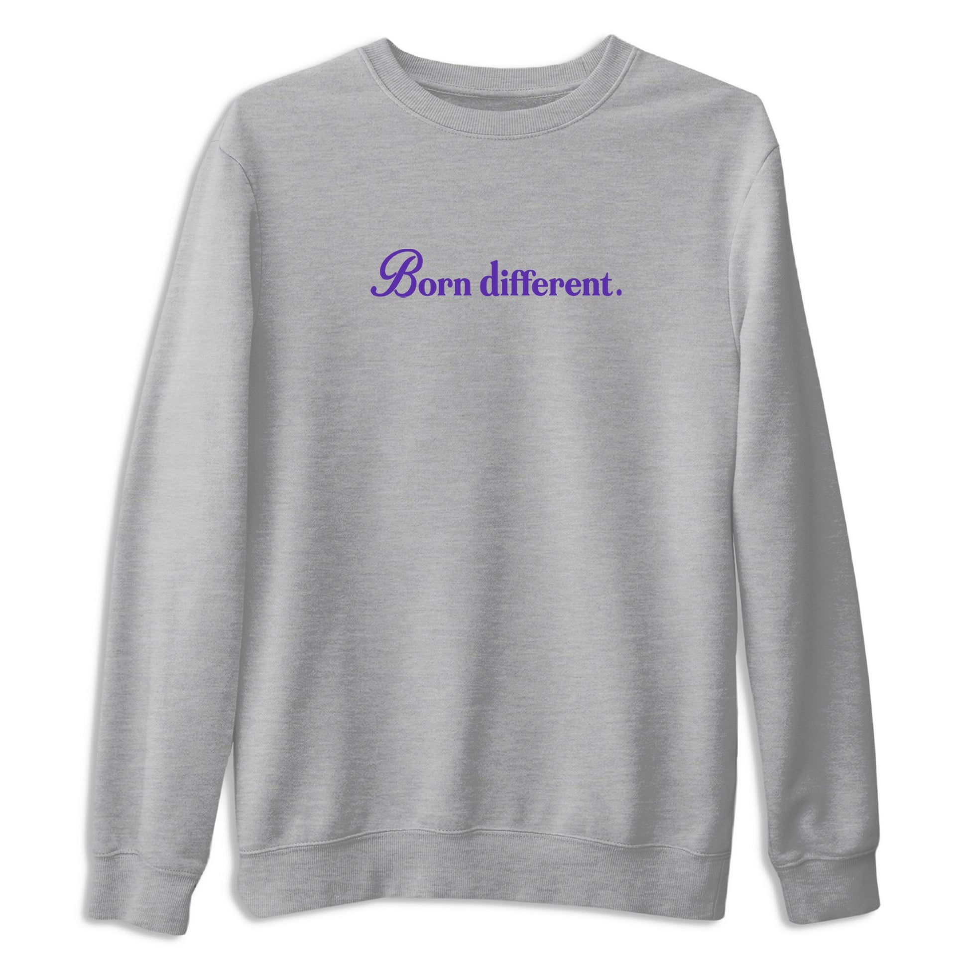 Sneaker Threads – Sneaker Tees To Match Nike KB 9 Hyper Grape – Born Different Graphic Tee Heather Grey 2. Perfect for Jordan releases 2025 colorways. Perfect for purple basketball sneaker releases and legacy-inspired colorways for 2025 hoopers.