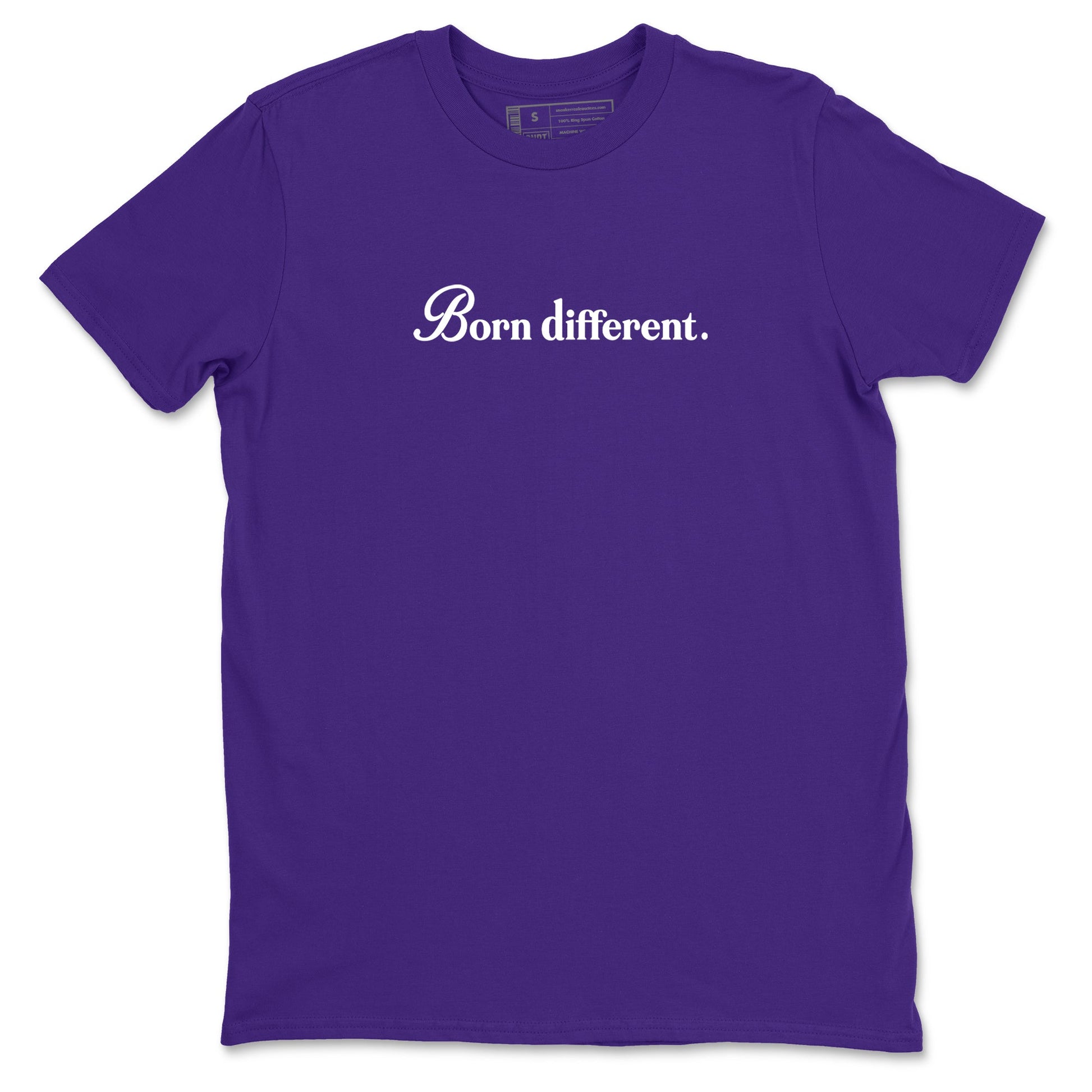 Sneaker Threads – Sneaker Tees To Match Nike KB 9 Hyper Grape – Born Different Graphic Tee Purple 2. Perfect for Jordan releases 2025 colorways. Perfect for purple basketball sneaker releases and legacy-inspired colorways for 2025 hoopers.