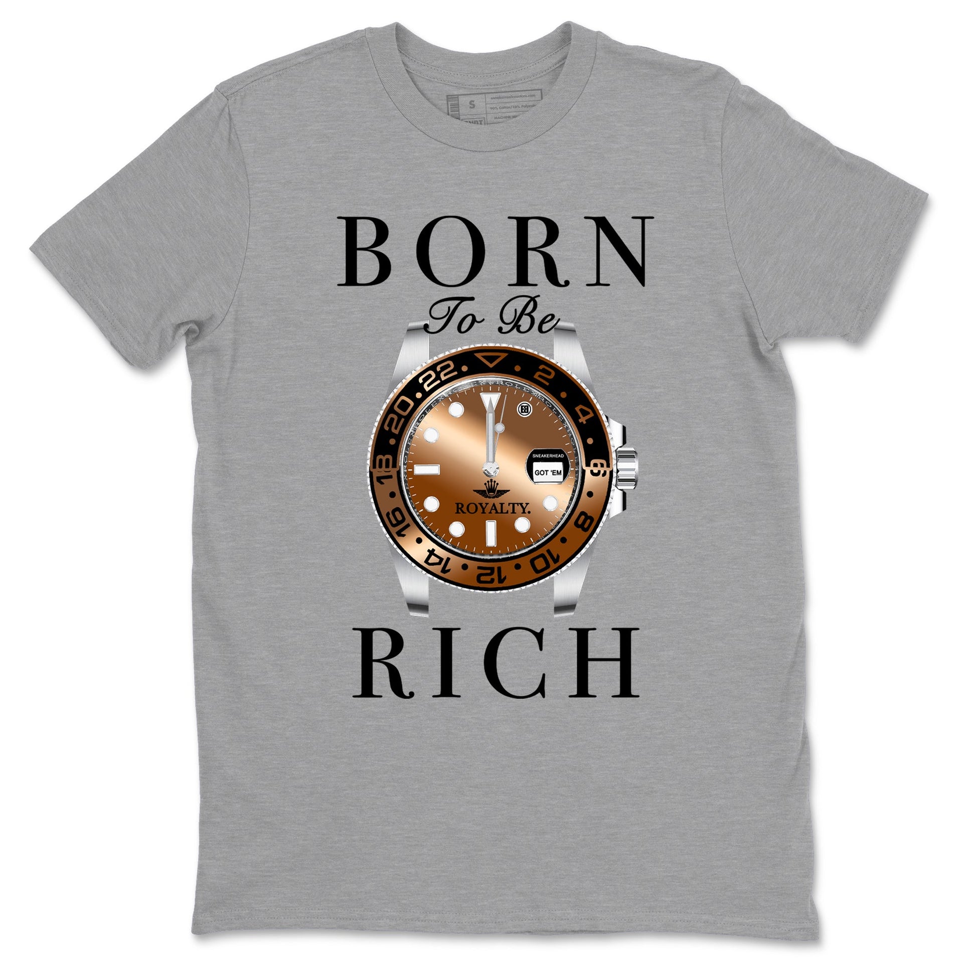 Foams One Metallic Copper shirts to match jordans Born To Be Rich sneaker match tees Air Foamposite One Metallic Copper match shoes to clothes SNRT Sneaker Tees unisex cotton Heather Grey 2 shirts