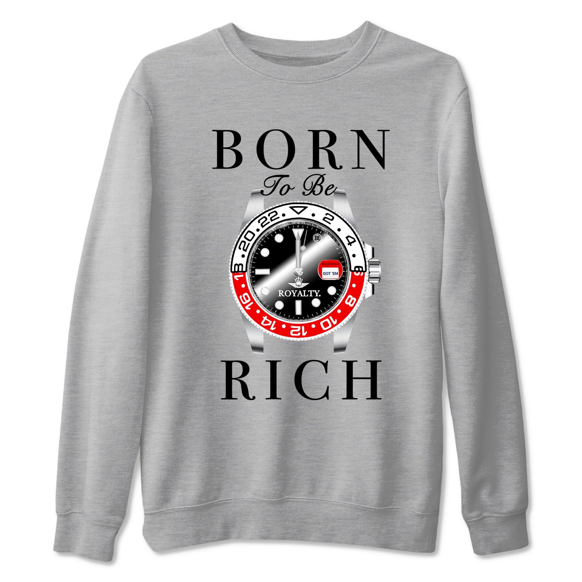 1s Black Toe Reimagined shirts to match jordans Born To Be Rich sneaker match tees Air Jordan 1 Black Toe Reimagined match shoes to clothes SNRT Sneaker Tees unisex cotton Heather Grey 2 shirts