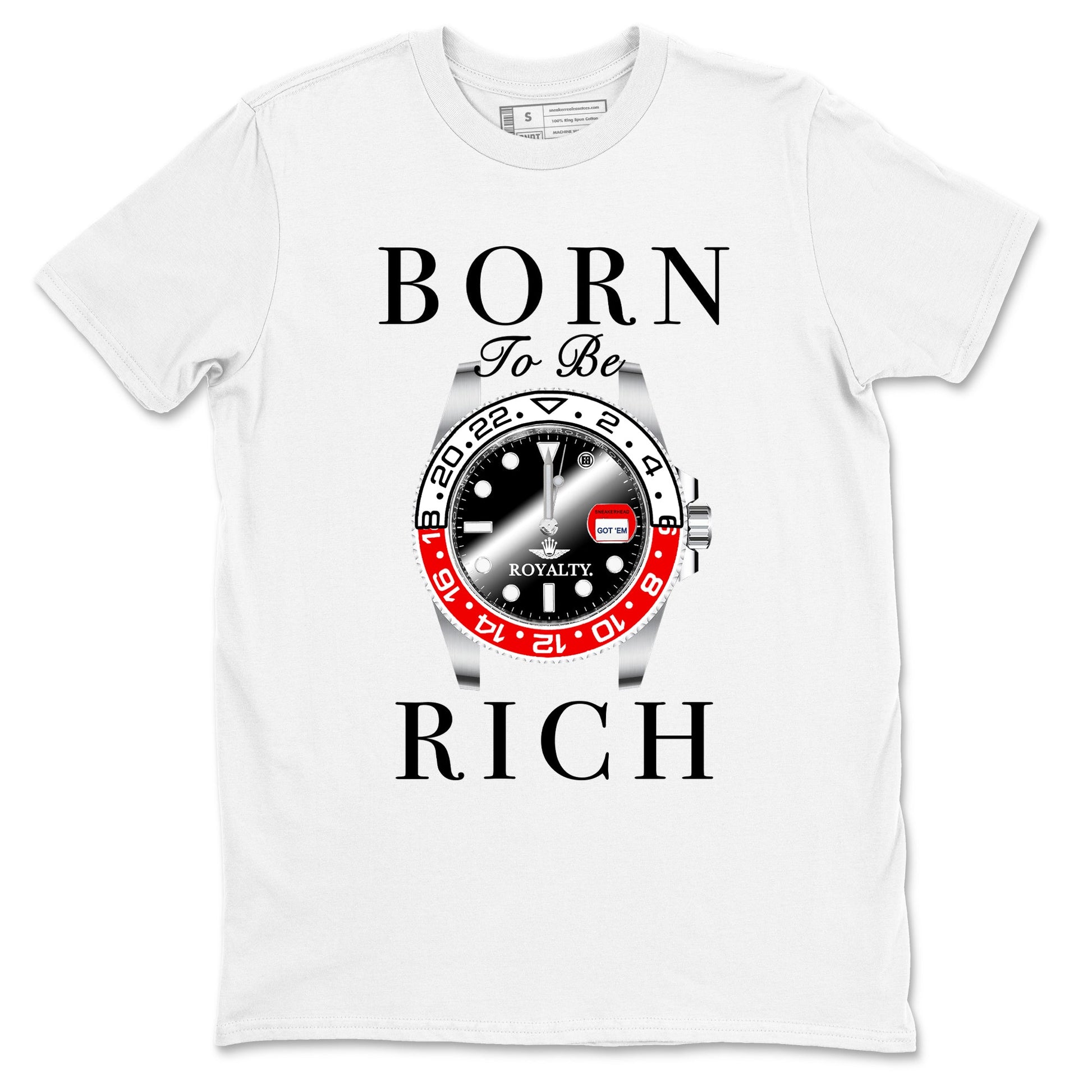 1s Black Toe Reimagined shirts to match jordans Born To Be Rich sneaker match tees Air Jordan 1 Black Toe Reimagined match shoes to clothes SNRT Sneaker Tees unisex cotton White 2 shirts