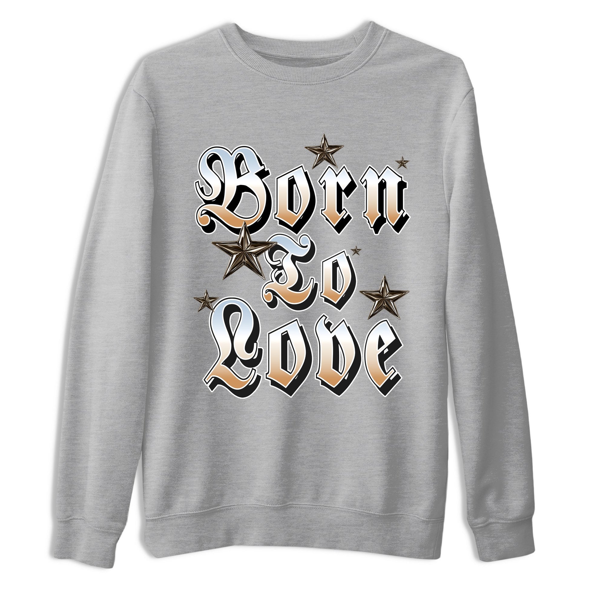Sneaker match tees – Sneaker Tees To Match Air Jordan 3 Champagne and Oysters Shoes – Born To Love Tee Heather Grey 2