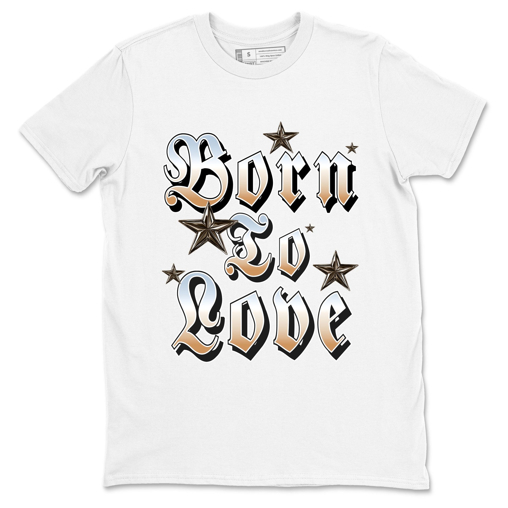 Sneaker match tees – Sneaker Tees To Match Air Jordan 3 Champagne and Oysters Shoes – Born To Love Tee White 2