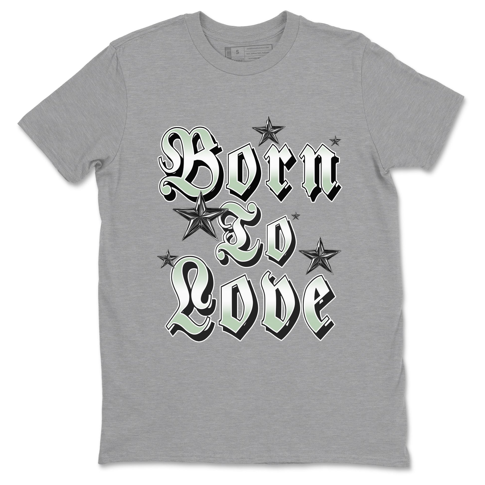 4s Abundance shirts to match jordans Born To Love sneaker match tees Air Jordan 4 Seafoam match shoes to clothes SNRT Sneaker Tees unisex cotton Heather Grey 2 shirts