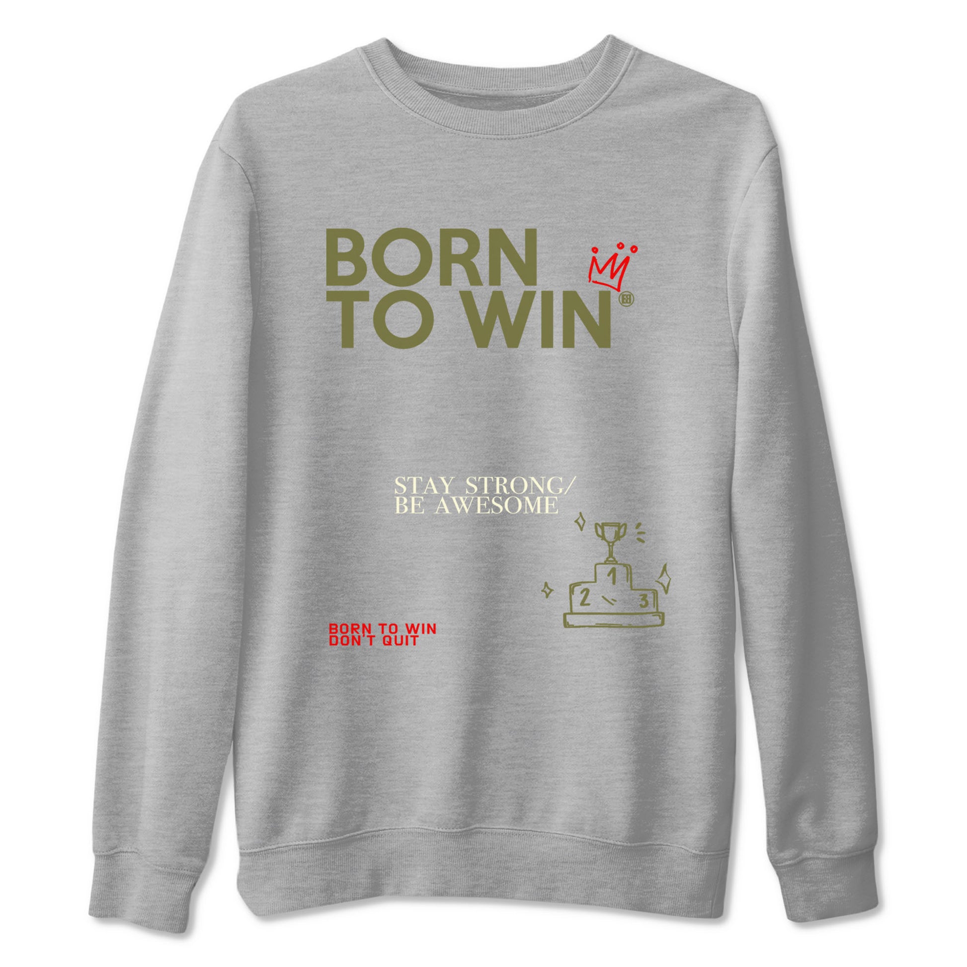 1s Travis Scott Medium Olive shirts to match jordans Born To Win sneaker match tees Air Jordan 1 Travis Scott Medium Olive SNRT Sneaker Tees streetwear brand Heather Grey 2 unisex cotton tee