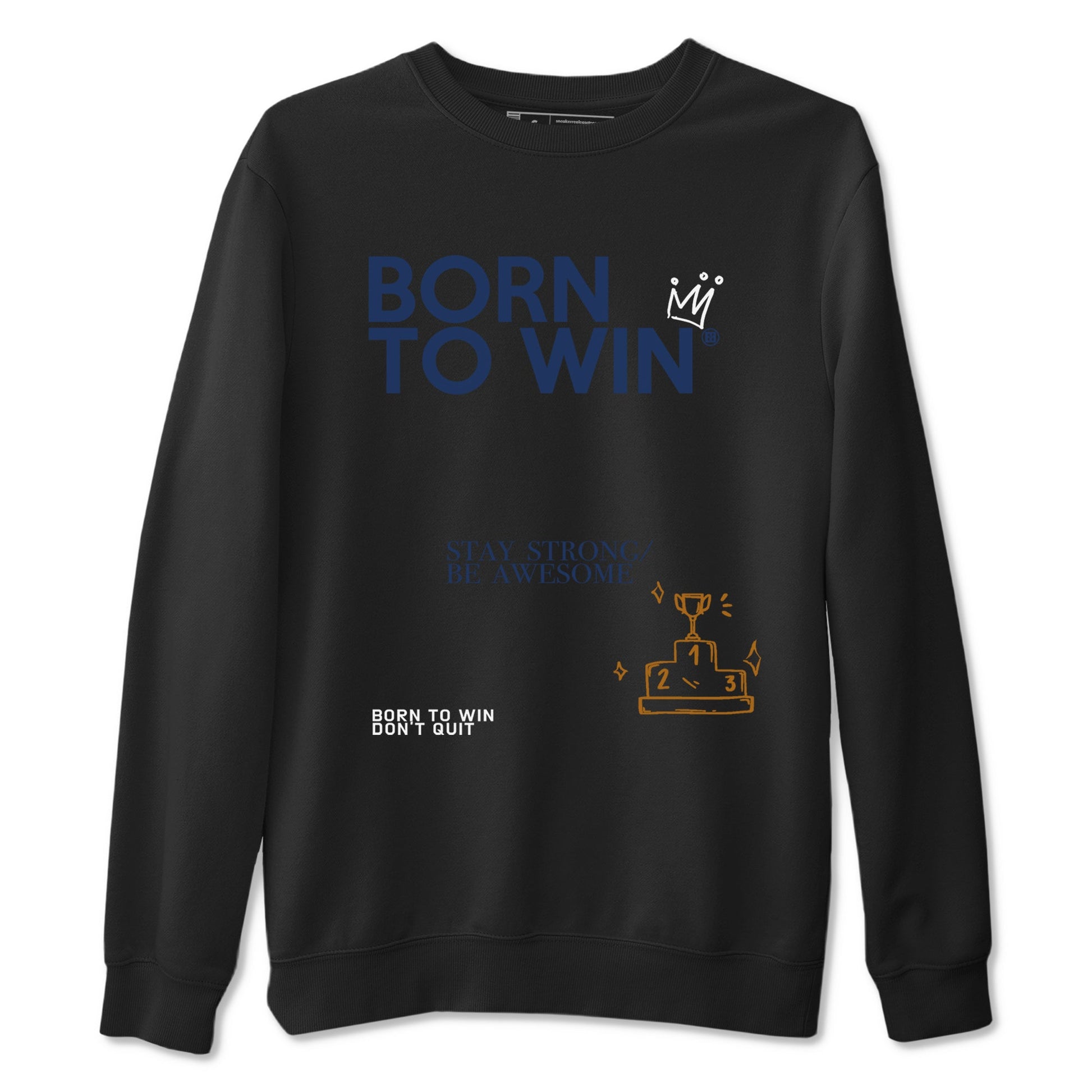 13s Midnight Navy shirts to match jordans Born To Win sneaker match tees Air Jordan 13 Midnight Navy SNRT Sneaker Release Tees unisex cotton Black 2 crew neck shirts