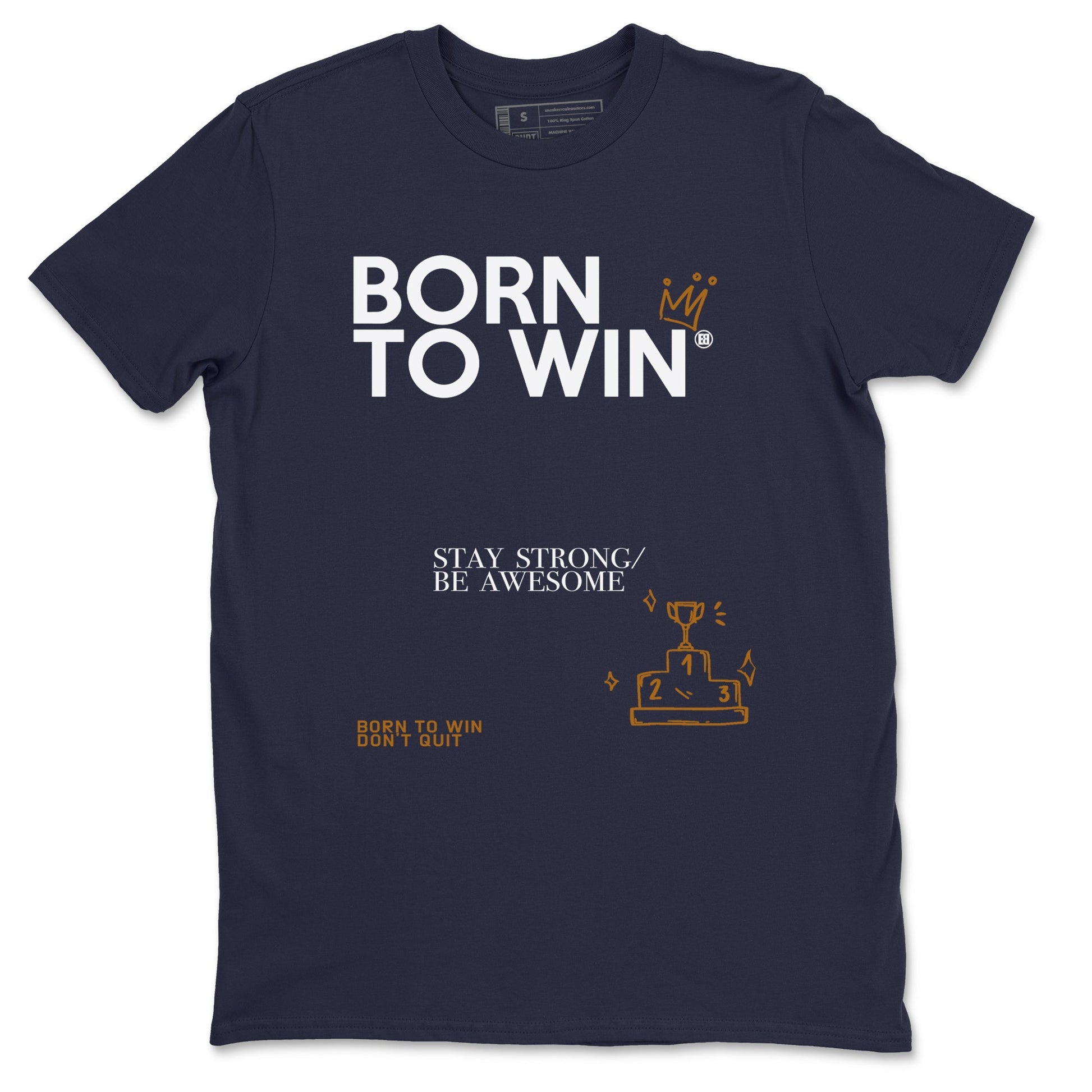 13s Midnight Navy shirts to match jordans Born To Win sneaker match tees Air Jordan 13 Midnight Navy SNRT Sneaker Release Tees unisex cotton Navy 2 crew neck shirts