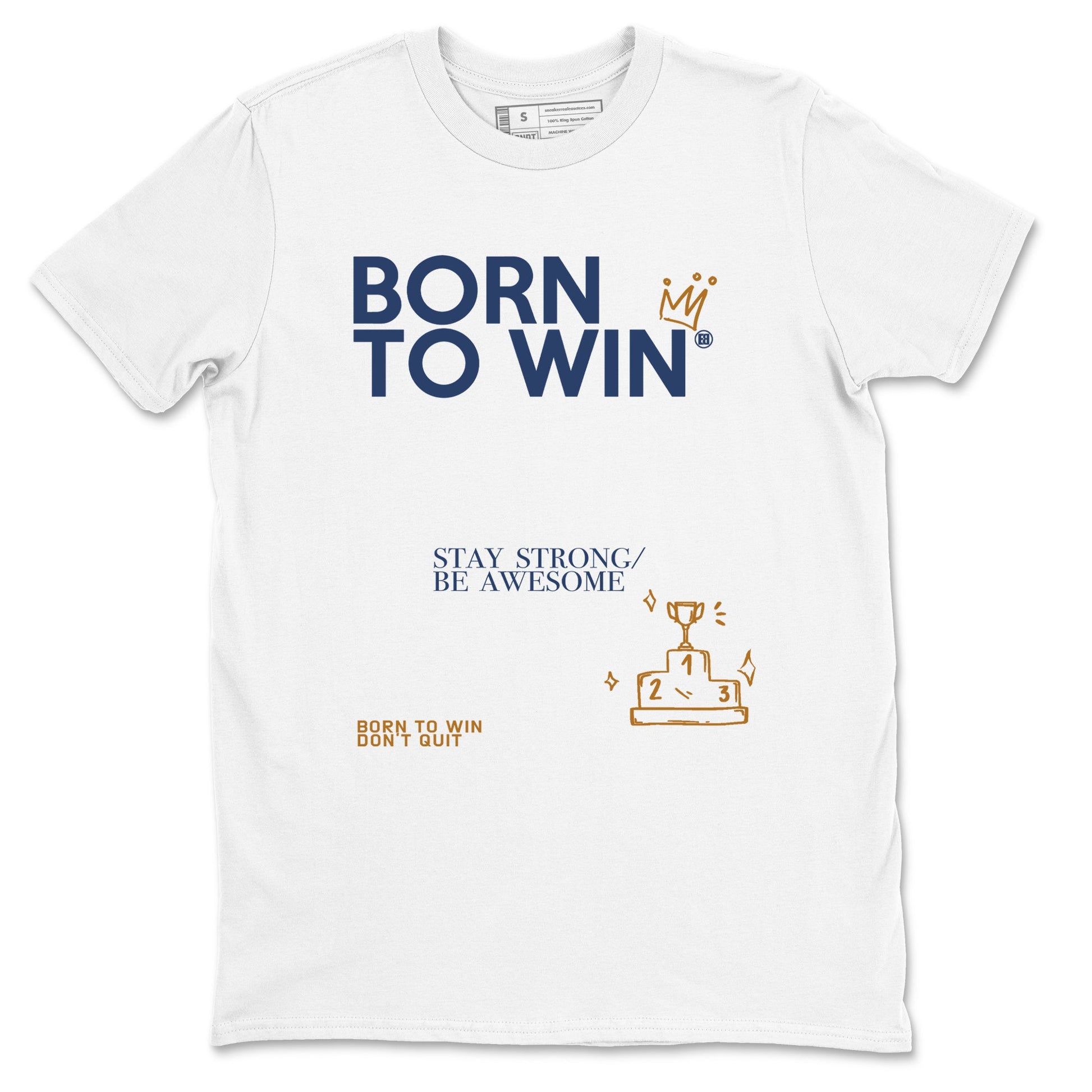 13s Midnight Navy shirts to match jordans Born To Win sneaker match tees Air Jordan 13 Midnight Navy SNRT Sneaker Release Tees unisex cotton White 2 crew neck shirts