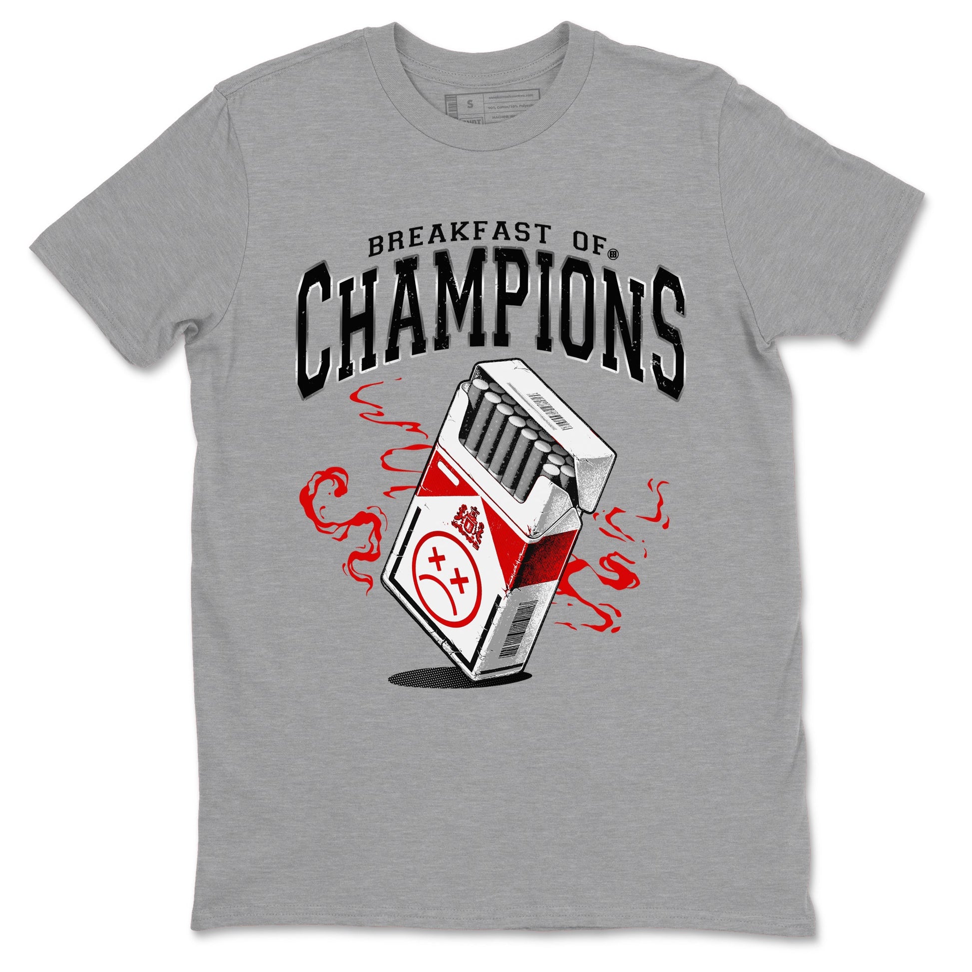 5s Black Metallic Reimagined shirts to match jordans Breakfast Of Champions best t shirts to wear with jordans AJ5 Retro OG Reimagined match shoes to clothes SNRT Sneaker Tees unisex cotton Heather Grey 2 shirts