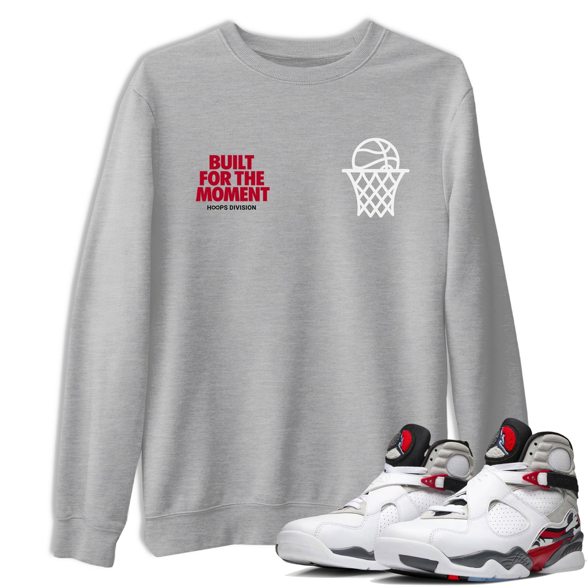 Sneaker Threads – Sneaker Tees To Match Air Jordan 8 Bunny – Built For The Moment Graphic Tee Heather Grey 1. Perfect for Jordan releases 2025 colorways.