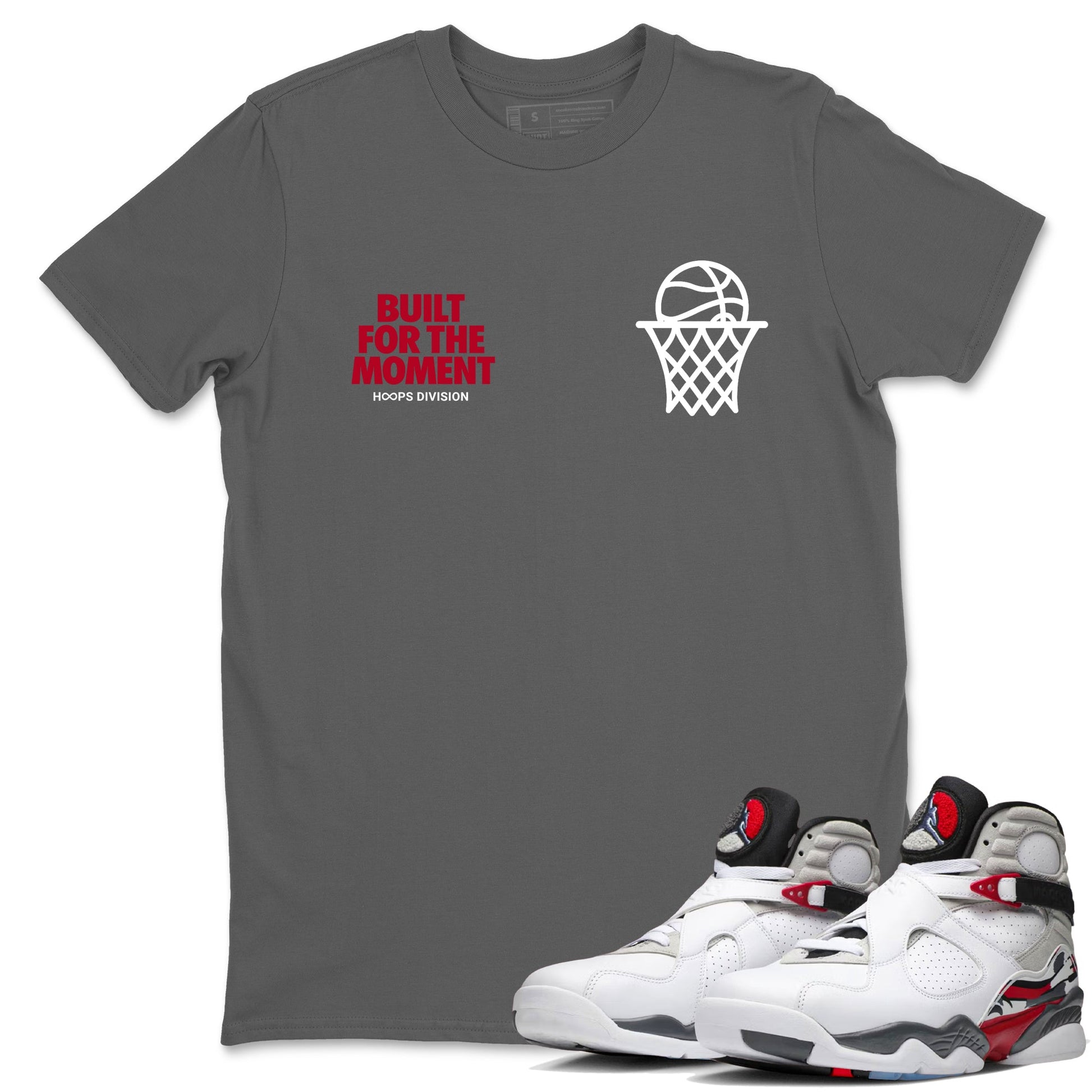 Sneaker Threads – Sneaker Tees To Match Air Jordan 8 Bunny – Built For The Moment Graphic Tee Cool Grey 1. Perfect for Jordan releases 2025 colorways.