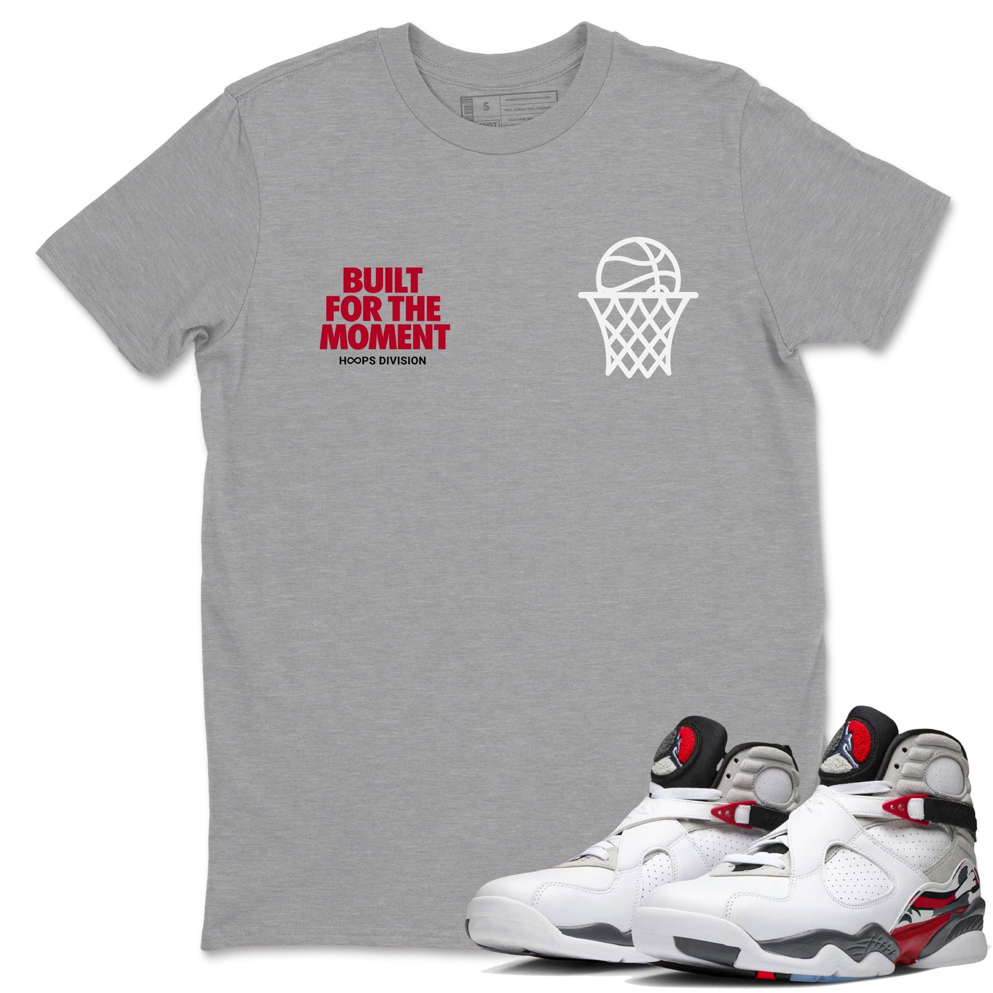 Sneaker Threads – Sneaker Tees To Match Air Jordan 8 Bunny – Built For The Moment Graphic Tee Heather Grey 1. Perfect for Jordan releases 2025 colorways.