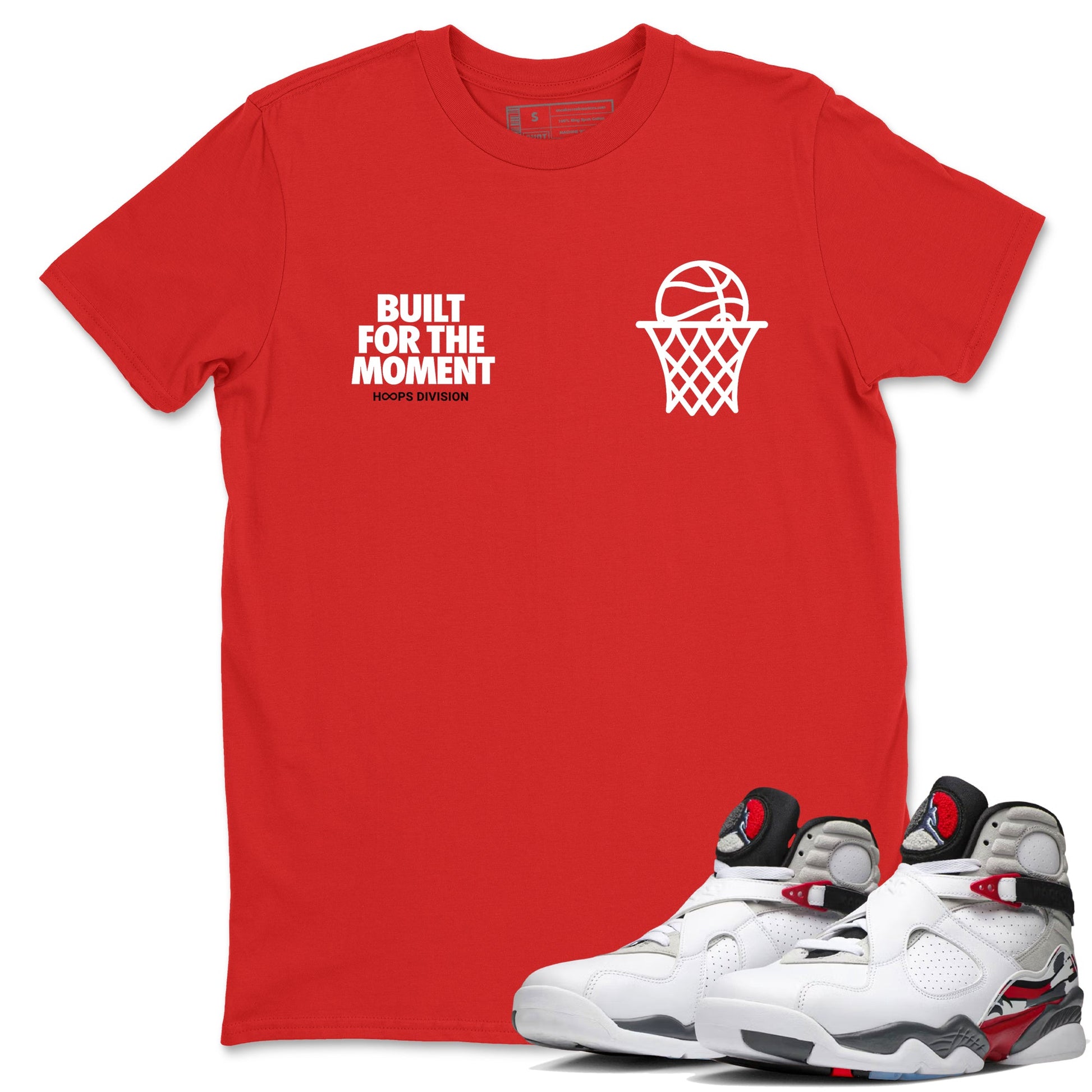 Sneaker Threads – Sneaker Tees To Match Air Jordan 8 Bunny – Built For The Moment Graphic Tee Red 1. Perfect for Jordan releases 2025 colorways.