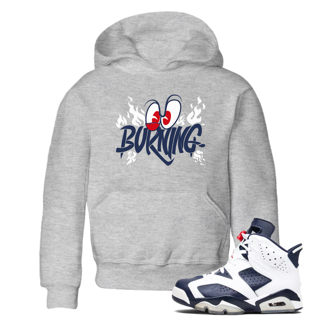 6s White And Midnight Navy shirts to match jordans Burning sneaker match tees Air Jordan 6 White And Midnight Navy SNRT Sneaker Release Tees Youth Baby Heather Grey 1 crew neck shirts