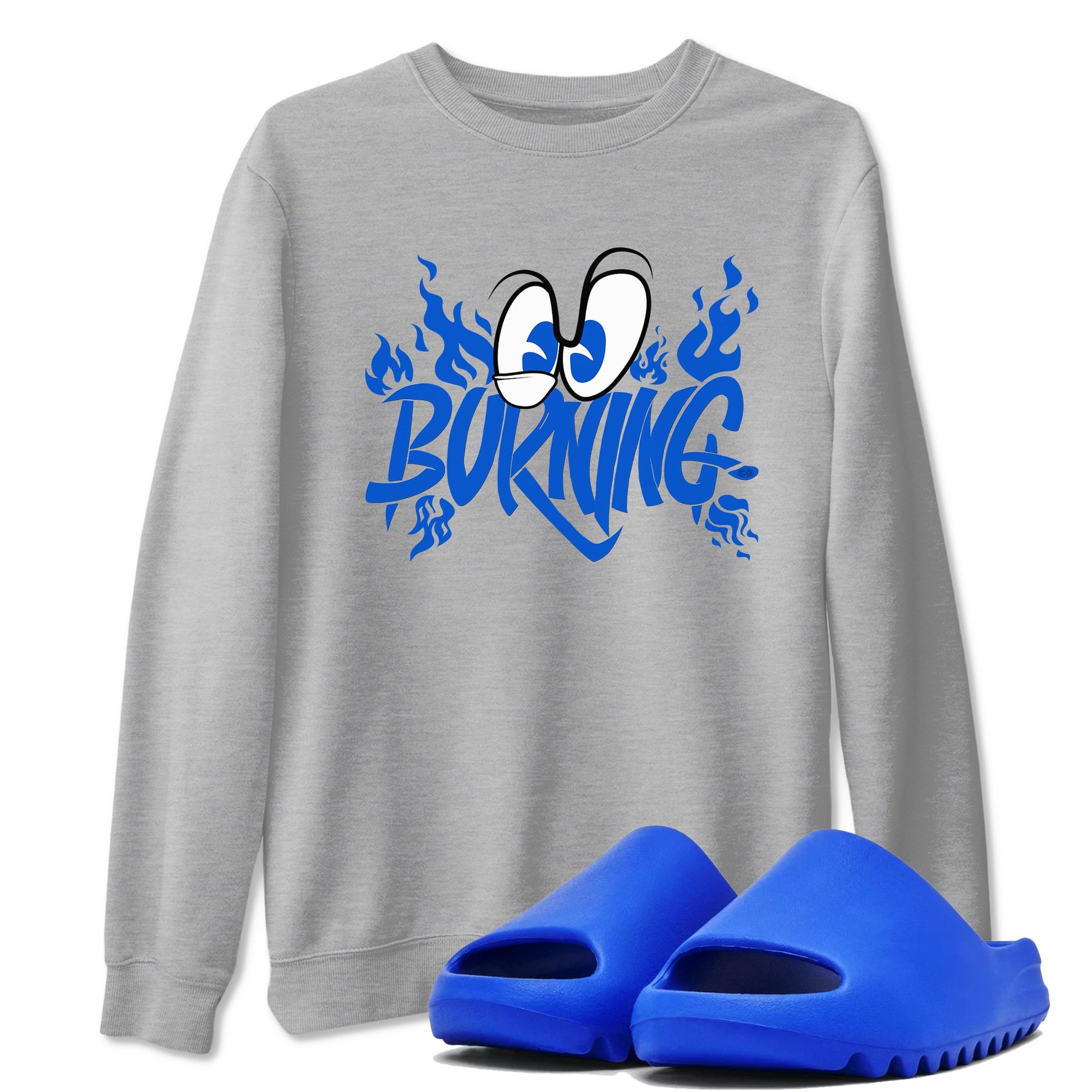 Yeezy Slide Azure shirts to match jordans Burning sneaker match tees Yeezy Slide Azure SNRT Sneaker Tees streetwear brand Heather Grey 1 unisex cotton tee