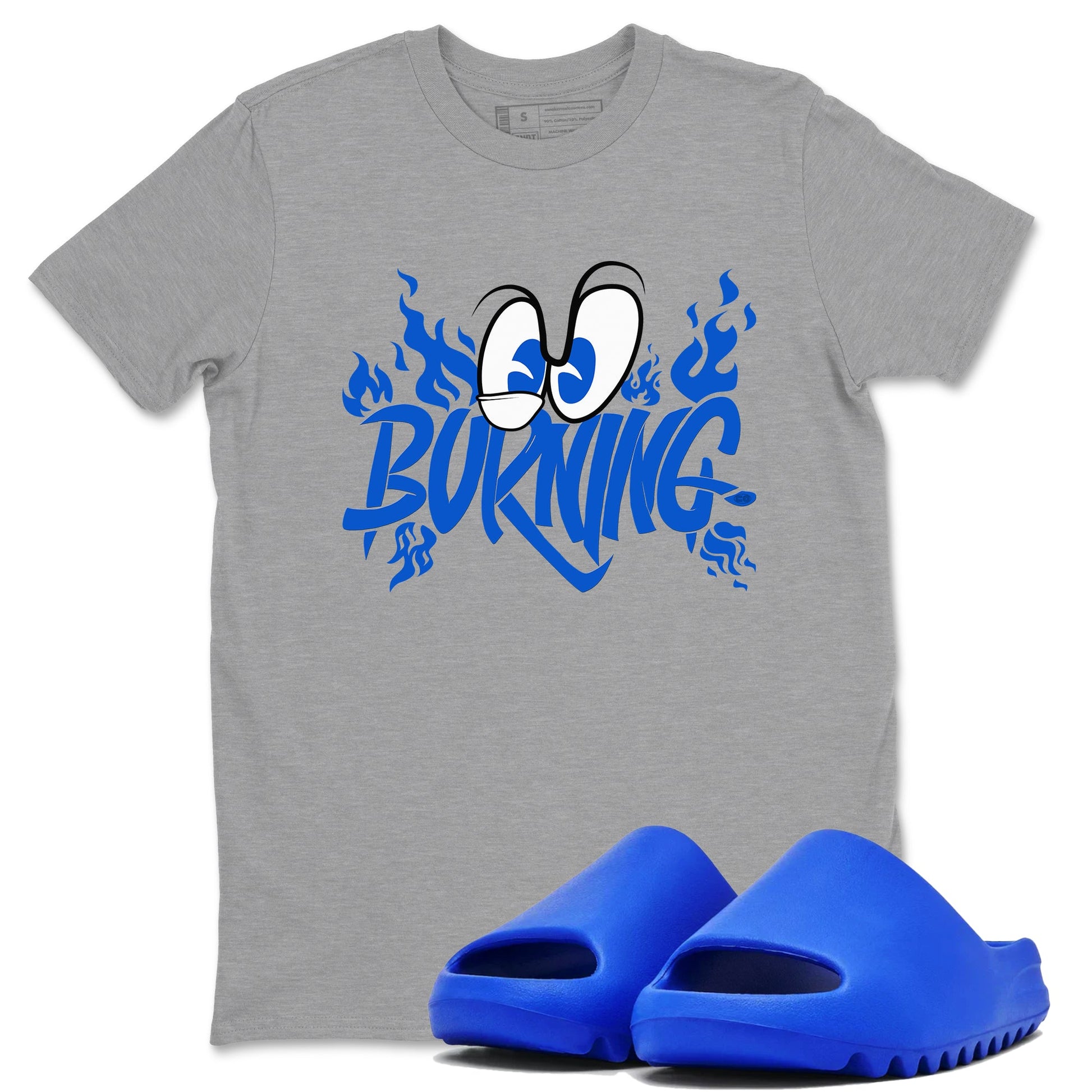 Yeezy Slide Azure shirts to match jordans Burning sneaker match tees Yeezy Slide Azure SNRT Sneaker Tees streetwear brand Heather Grey 1 unisex cotton tee
