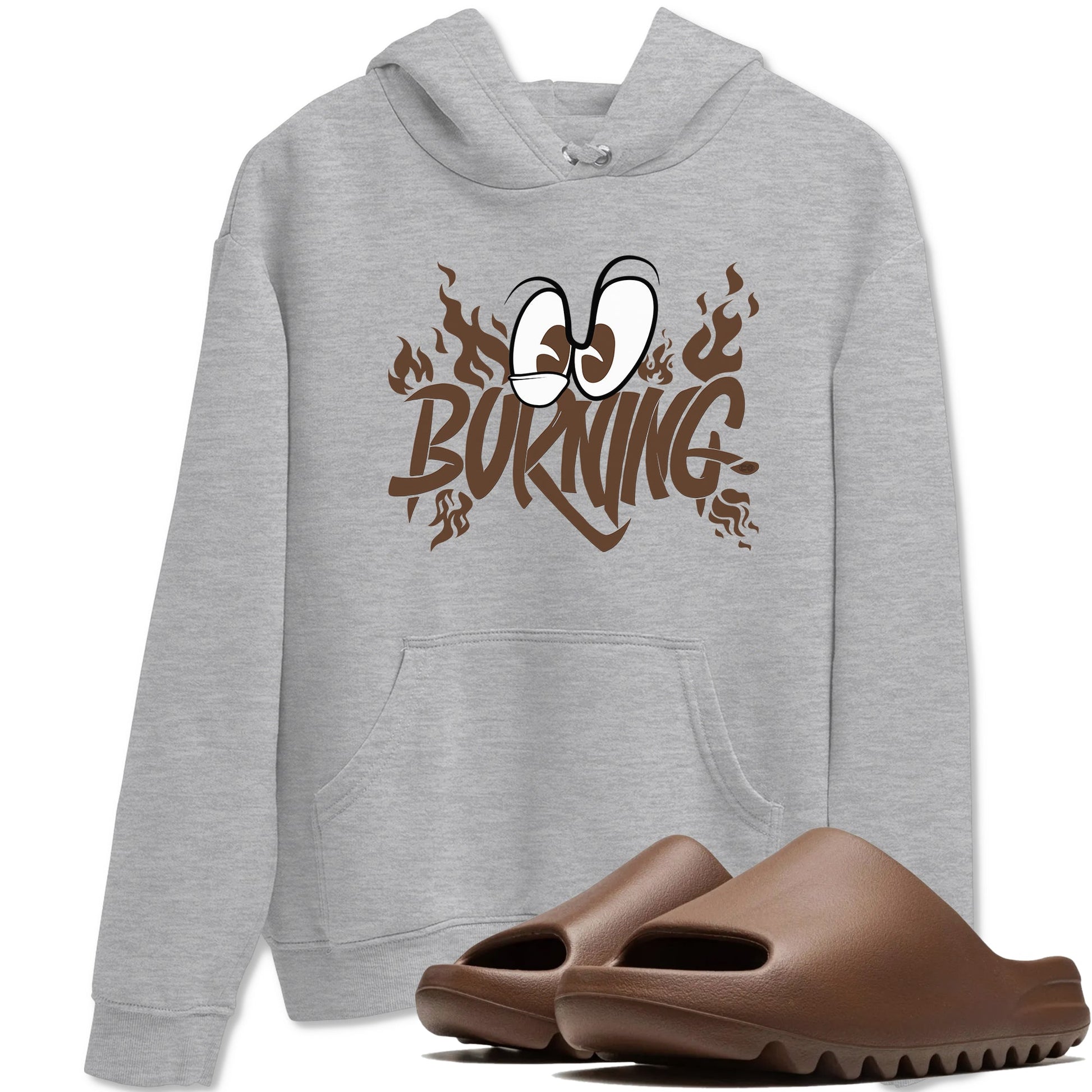Yeezy Slide Flax shirts to match jordans Burning sneaker match tees Yeezy Slide Flax SNRT Sneaker Tees streetwear brand Heather Grey 1 unisex cotton tee