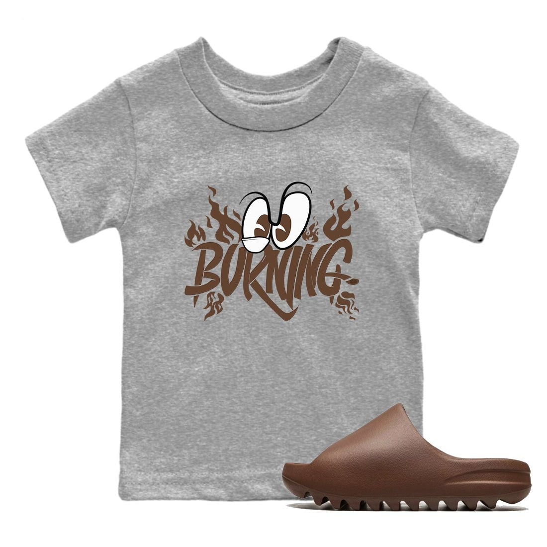 Yeezy Slide Flax shirts to match jordans Burning sneaker match tees Yeezy Slide Flax SNRT Sneaker Tees streetwear brand Baby and Youth Heather Grey 1 cotton tee