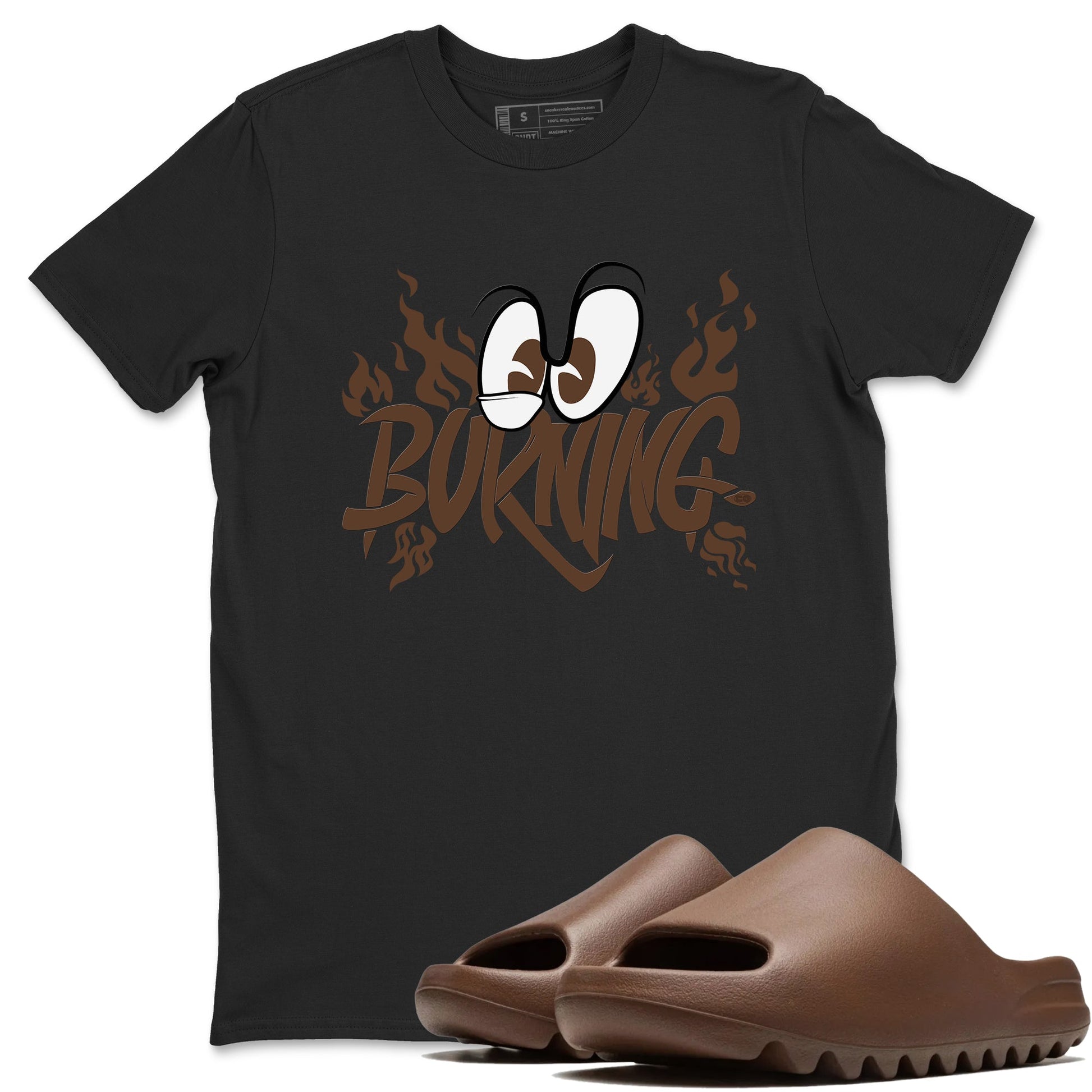 Yeezy Slide Flax shirts to match jordans Burning sneaker match tees Yeezy Slide Flax SNRT Sneaker Tees streetwear brand Black 1 unisex cotton tee