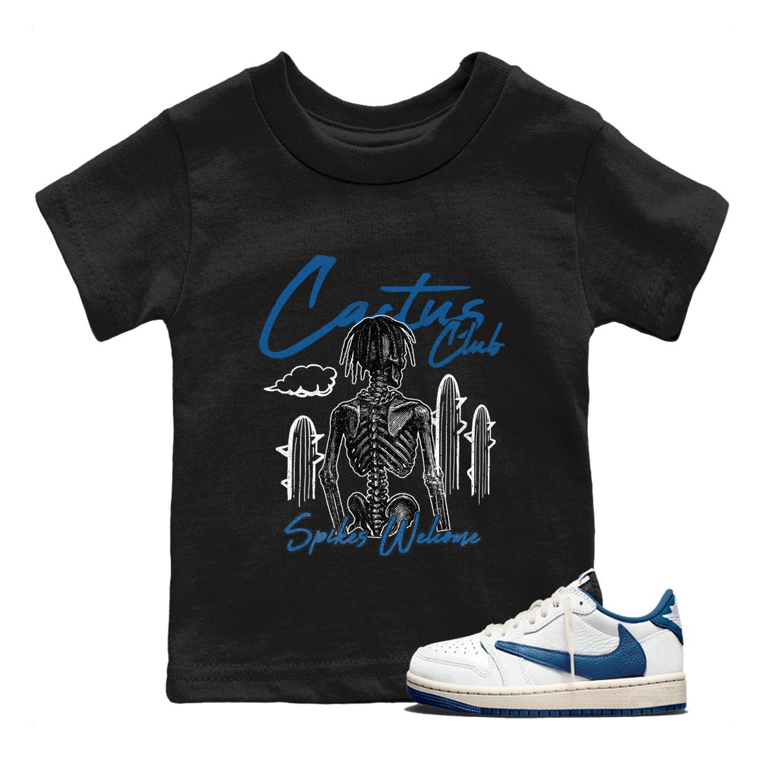 Sneaker match tees – Sneaker Tees To Match Air Jordan 1 Travis Scott Fragment Shoes – Cactus Club Kids T-Shirt Black 1