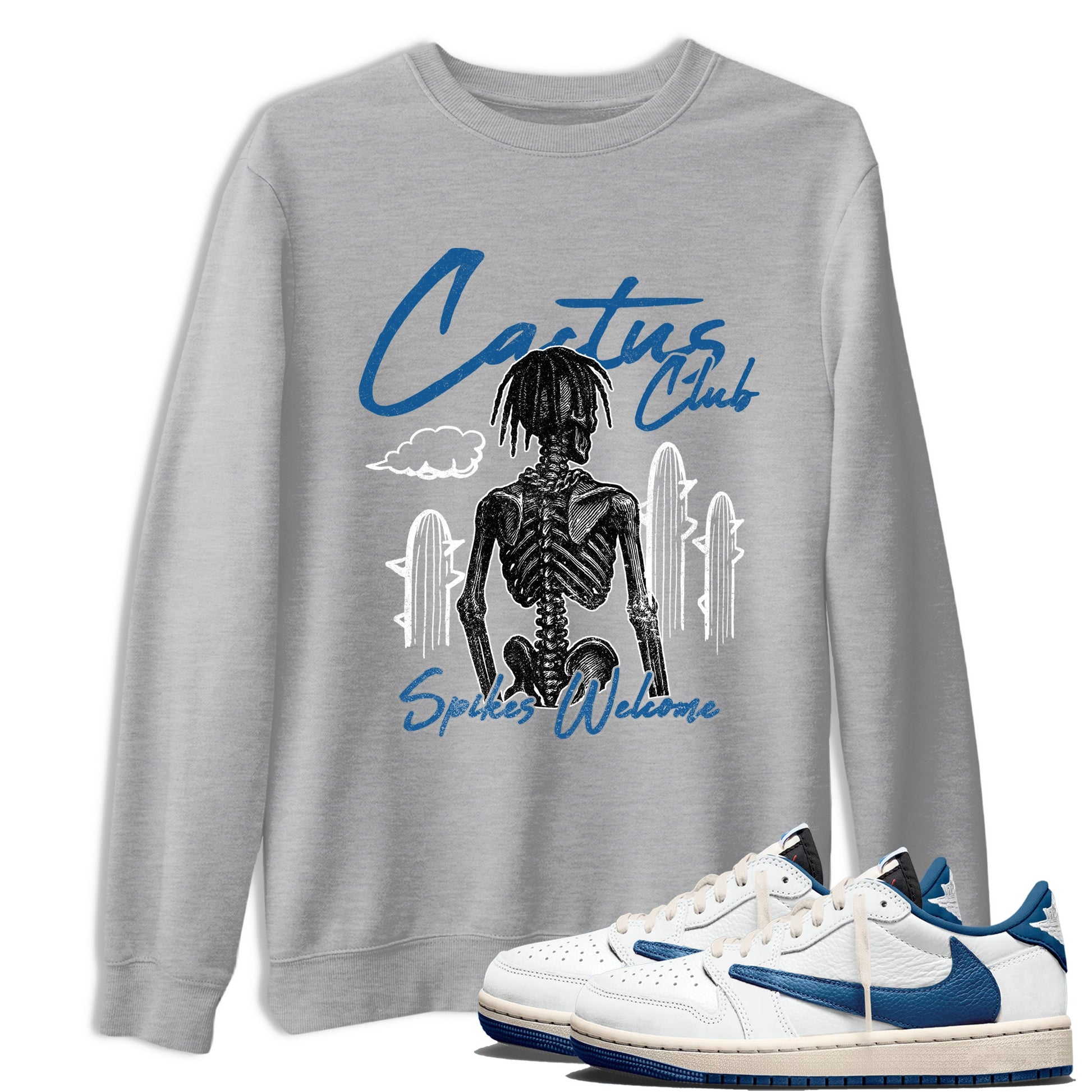 Sneaker match tees – Sneaker Tees To Match Air Jordan 1 Travis Scott Fragment Shoes – Cactus Club Tee Heather Grey 1