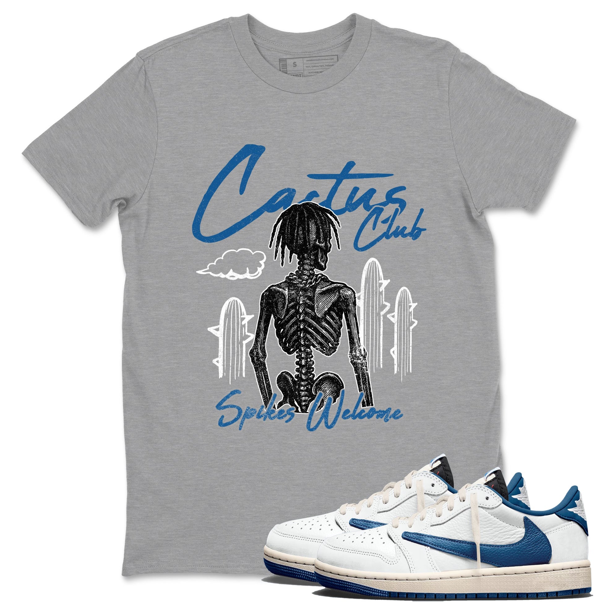 Sneaker match tees – Sneaker Tees To Match Air Jordan 1 Travis Scott Fragment Shoes – Cactus Club Tee Heather Grey 1