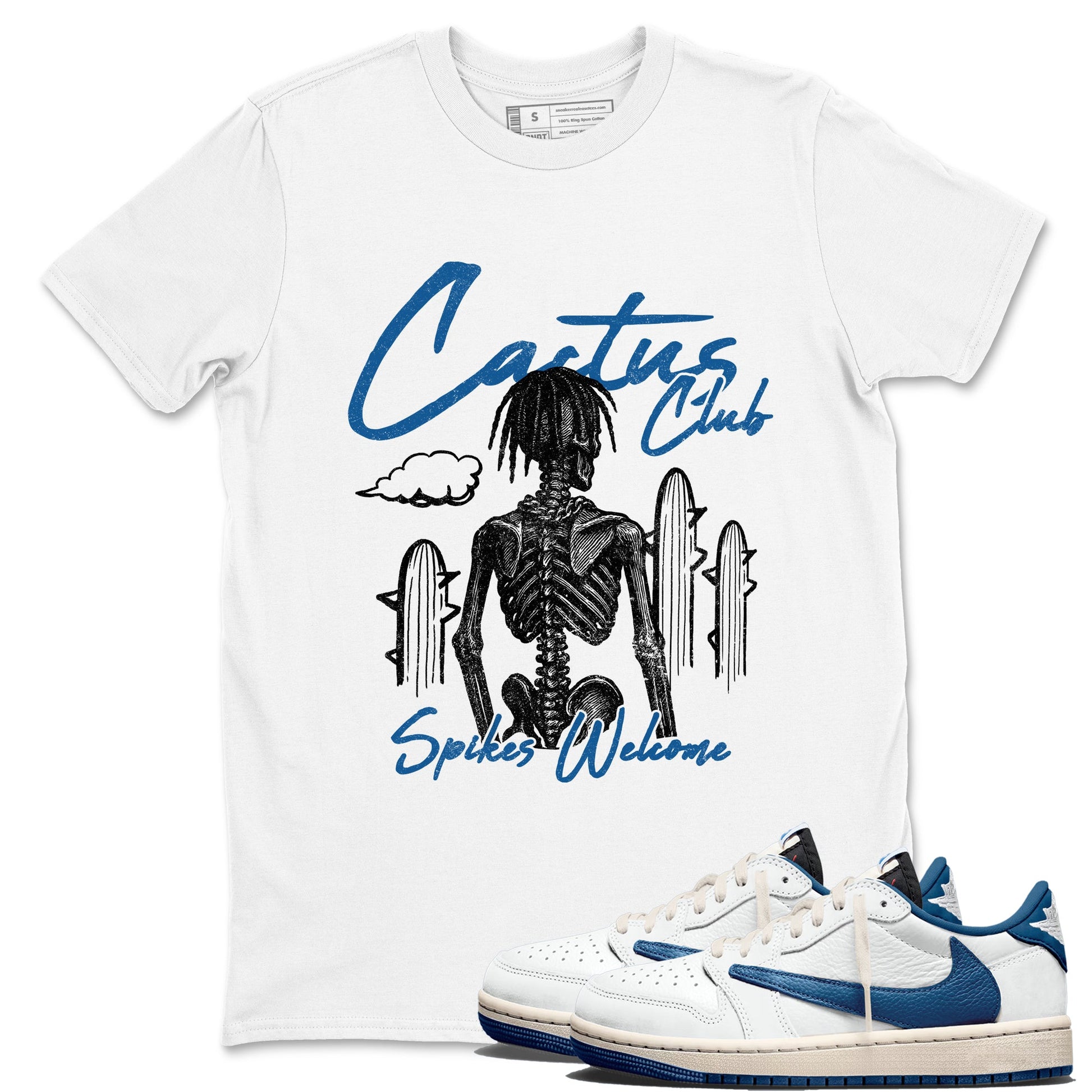 Sneaker match tees – Sneaker Tees To Match Air Jordan 1 Travis Scott Fragment Shoes – Cactus Club Tee White 1