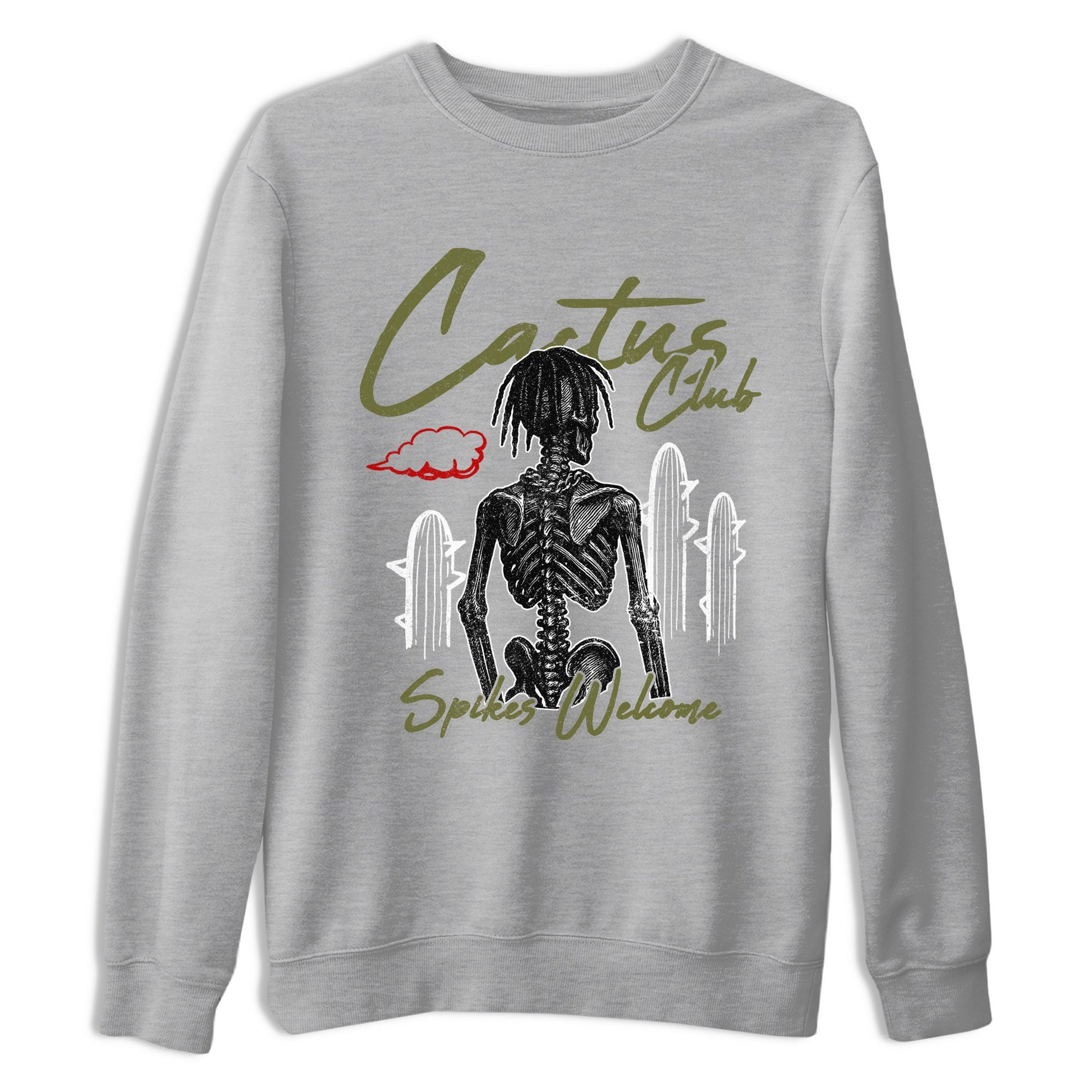 Sneaker match tees – Sneaker Tees To Match Air Jordan 1 Travis Scott Medium Olive Shoes – Cactus Club Tee Heather Grey 2