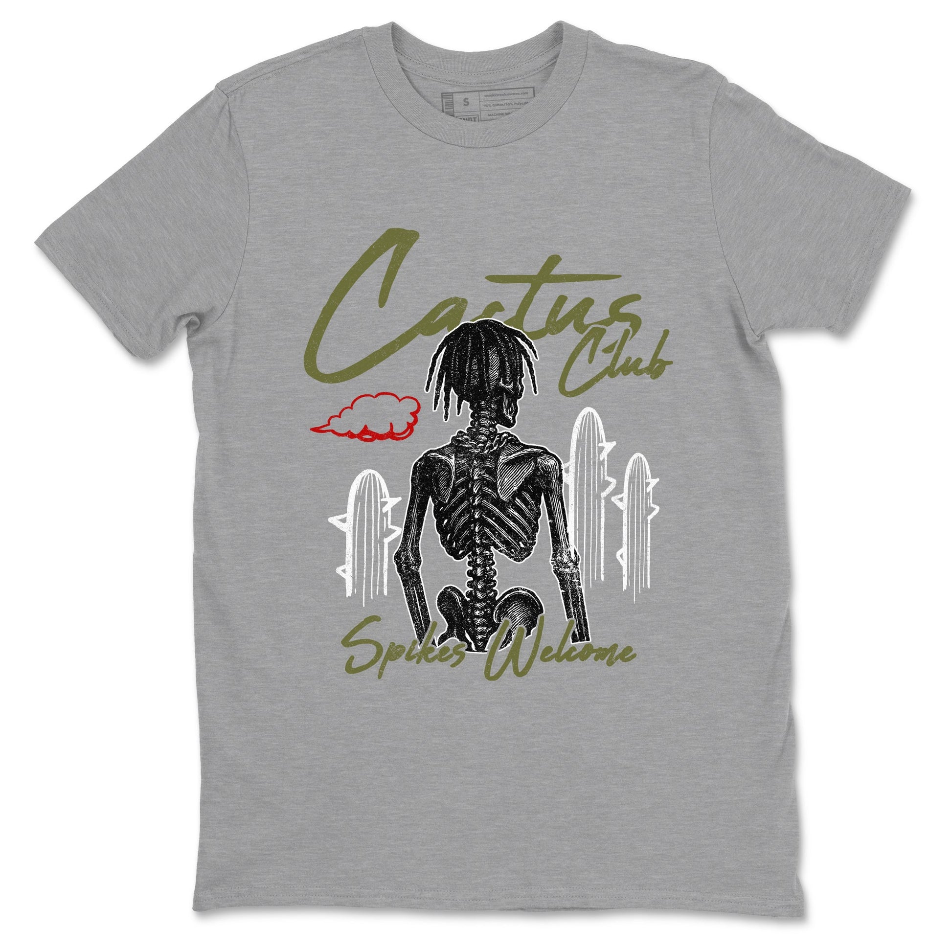Sneaker match tees – Sneaker Tees To Match Air Jordan 1 Travis Scott Medium Olive Shoes – Cactus Club Tee Heather Grey 2