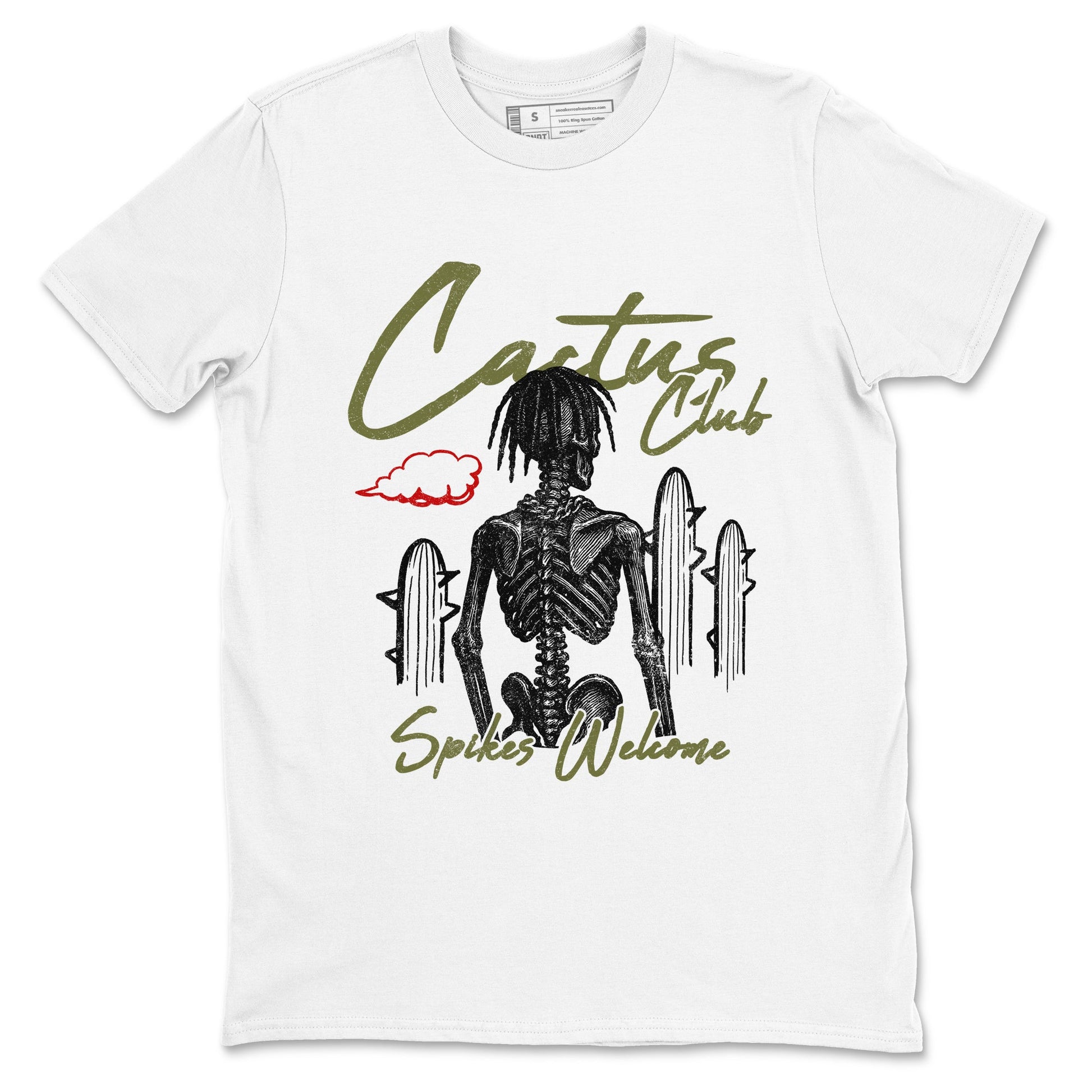 Sneaker match tees – Sneaker Tees To Match Air Jordan 1 Travis Scott Medium Olive Shoes – Cactus Club Tee White 2