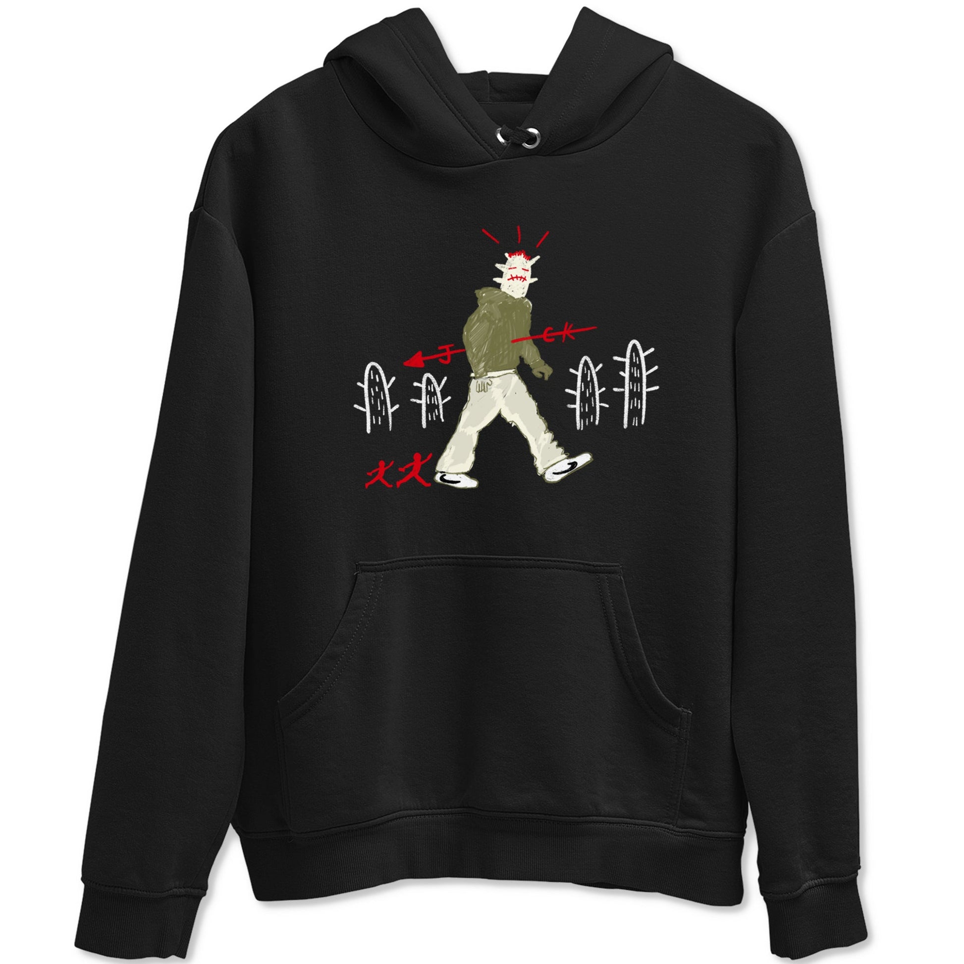 1s Travis Scott Medium Olive shirts to match jordans Cactus Man sneaker match tees Air Jordan 1 Travis Scott Medium Olive SNRT Sneaker Tees streetwear brand Black 2 unisex cotton tee