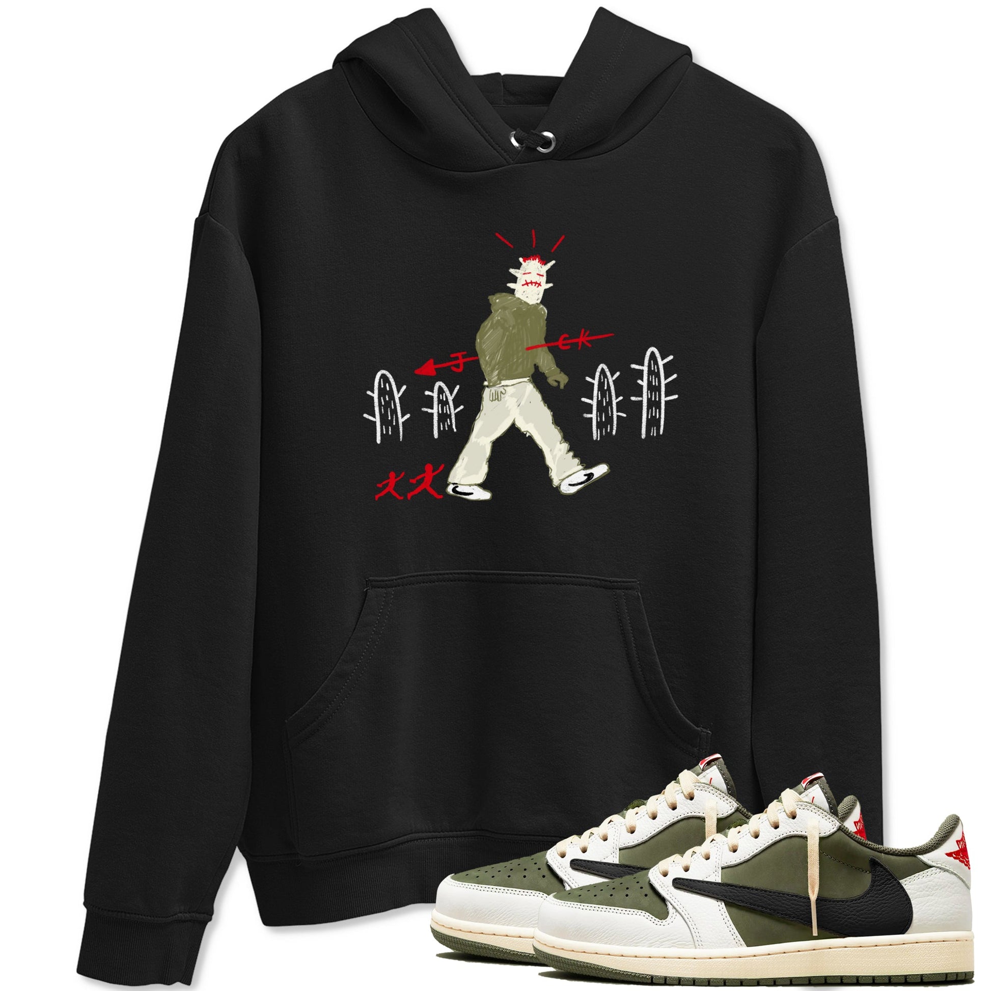 1s Travis Scott Medium Olive shirts to match jordans Cactus Man sneaker match tees Air Jordan 1 Travis Scott Medium Olive SNRT Sneaker Tees streetwear brand