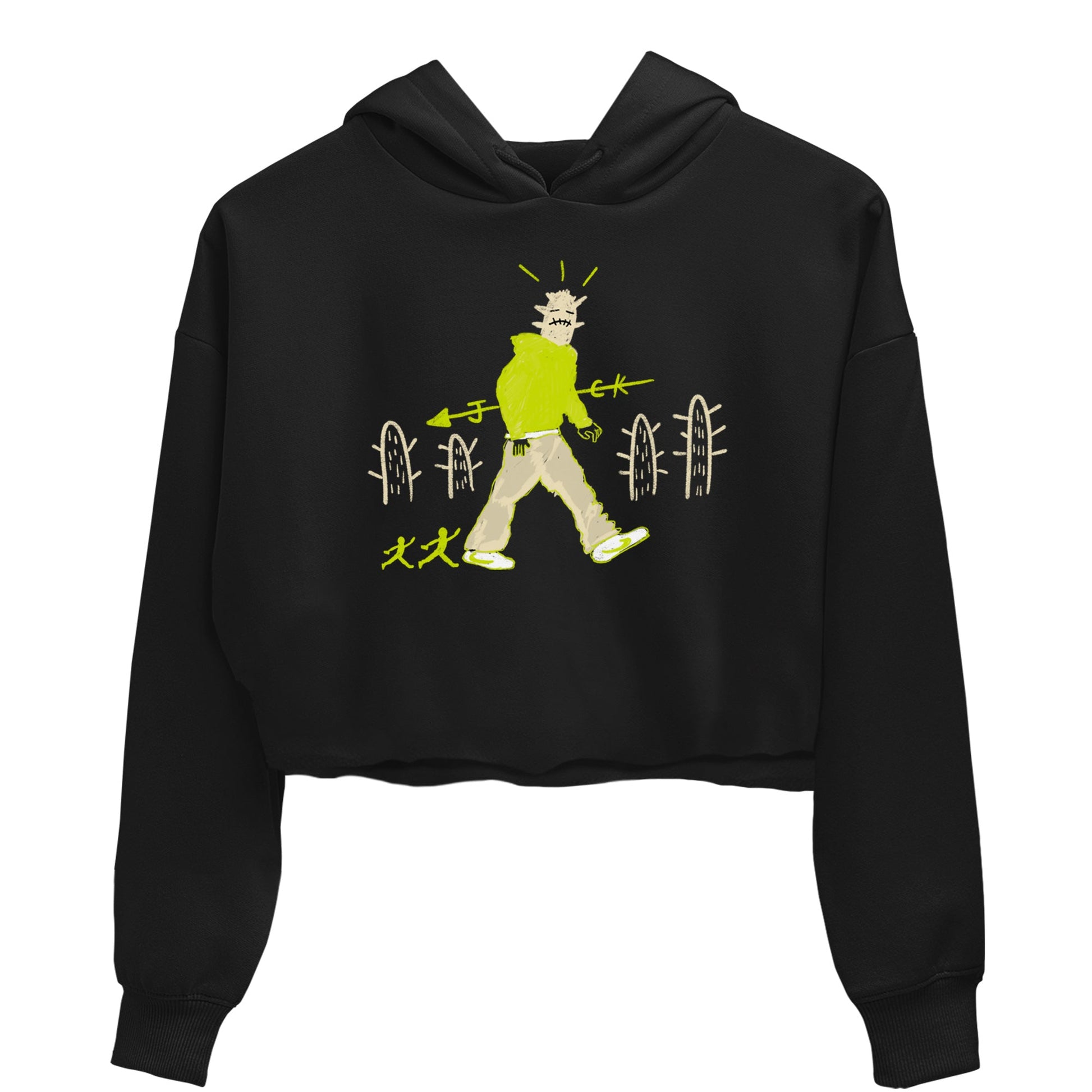 Cactus Man womens crop tee made to vibe with the Jordan Jumpman Jack Travis Scott Bright Cactus sneakers — the perfect match in Black 2.