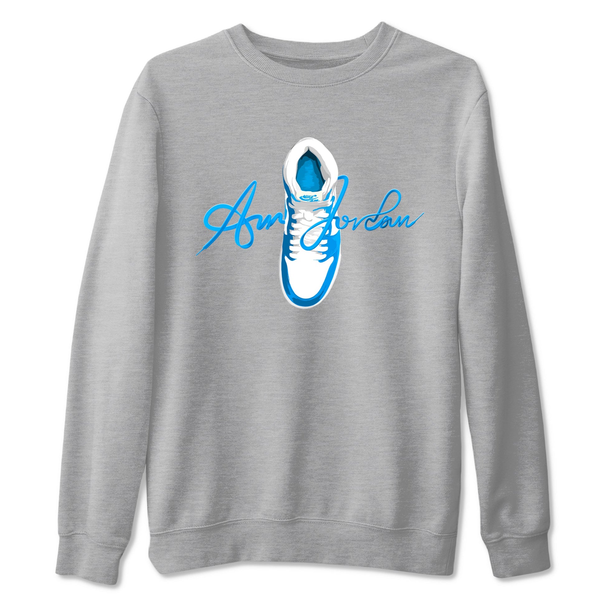 1s High OG UNC Reimagined shirts to match jordans Caligraphy Shoe Lace graphic tees Air Jordan 1 UNC Reimagined match shoes to clothes SNRT Sneaker Tees unisex cotton Heather Grey 2 shirts