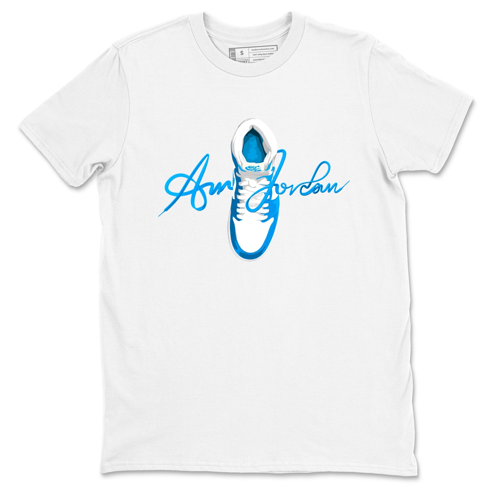 1s High OG UNC Reimagined shirts to match jordans Caligraphy Shoe Lace graphic tees Air Jordan 1 UNC Reimagined match shoes to clothes SNRT Sneaker Tees unisex cotton White 2 shirts
