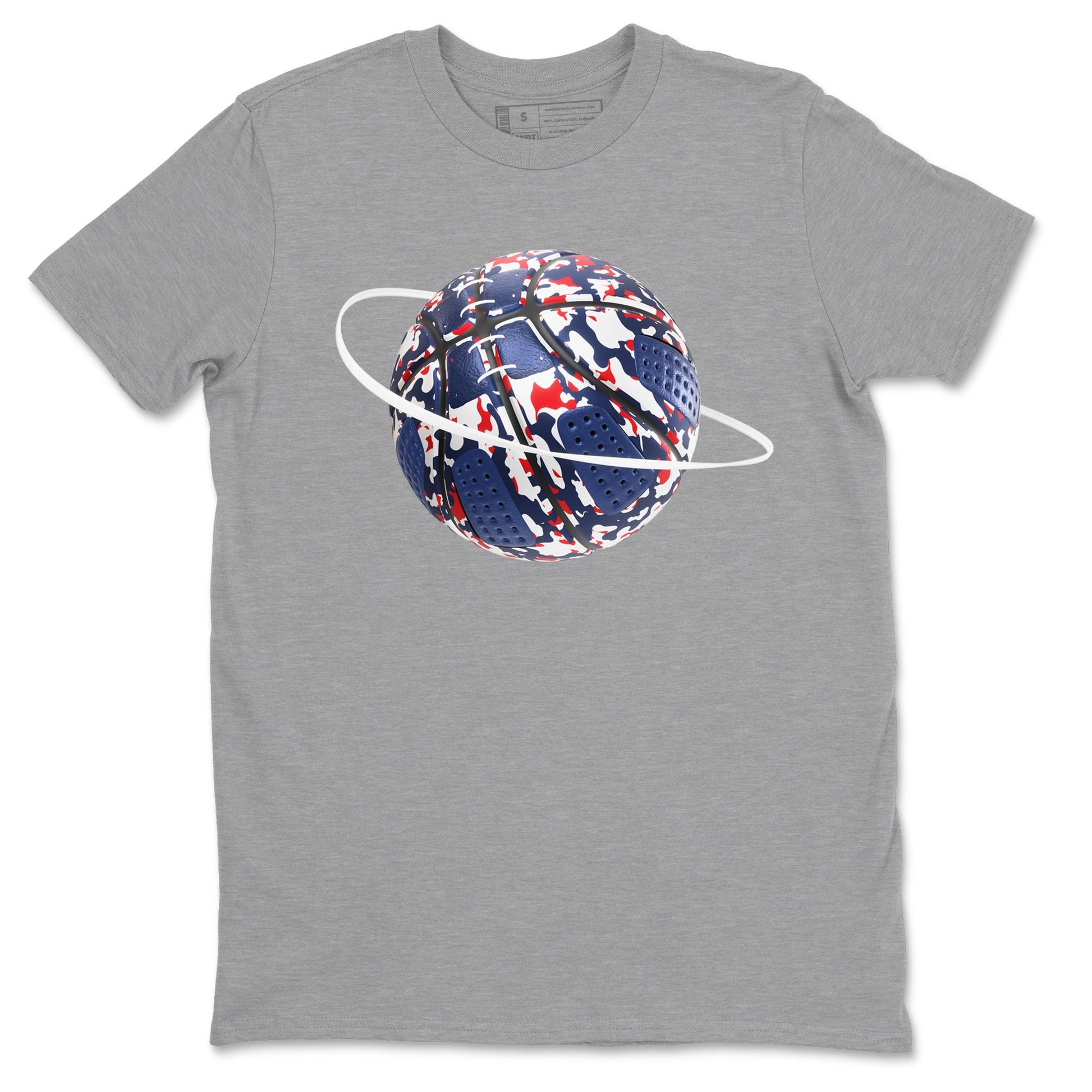 6s White And Midnight Navy shirts to match jordans Camo Basketball Planet sneaker match tees Air Jordan 6 White And Midnight Navy SNRT Sneaker Tees streetwear brand Heather Grey 2 unisex cotton tee