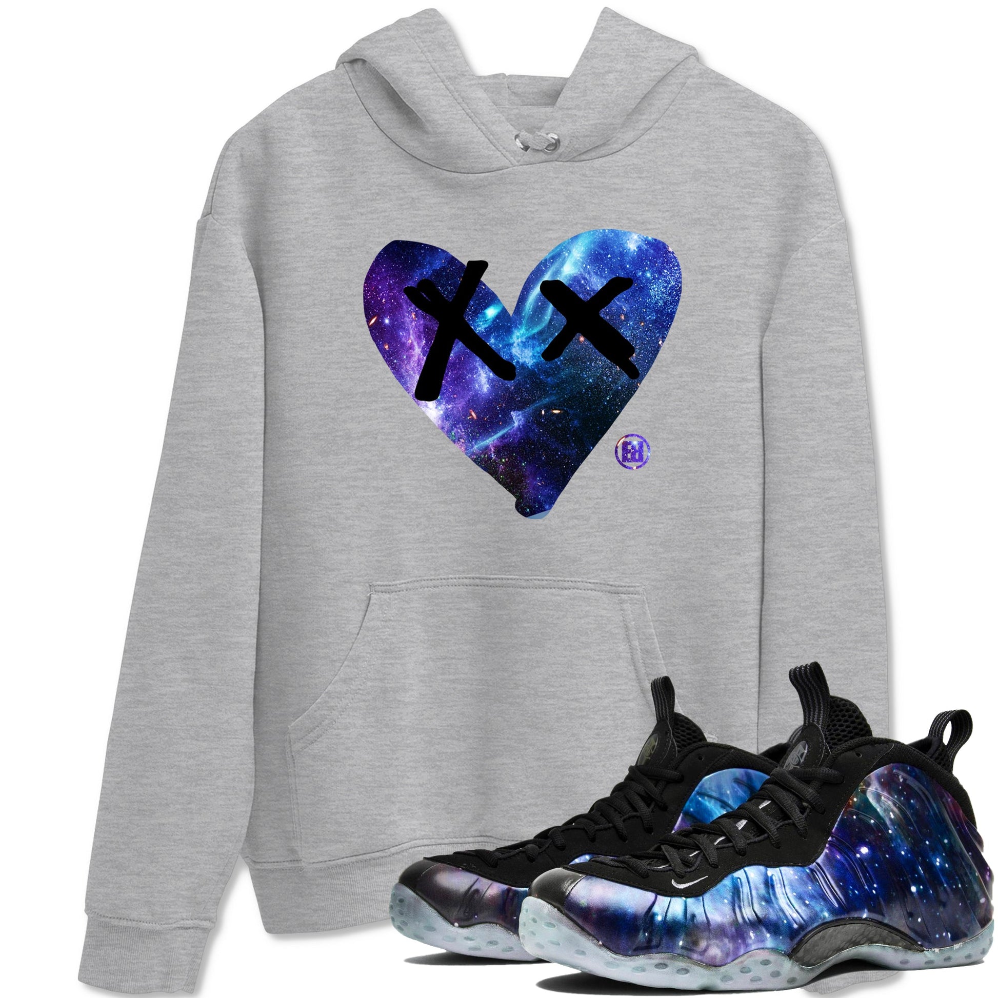 Foams One Galaxy shirts to match jordans Camo Heart sneaker match tees Air Foamposite One Galaxy match shoes to clothes SNRT Sneaker Tees unisex cotton Heather Grey 1 shirts