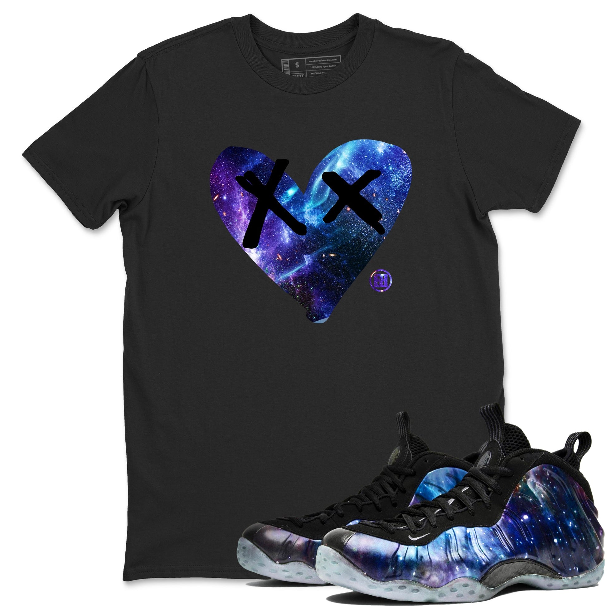 Foams One Galaxy shirts to match jordans Camo Heart sneaker match tees Air Foamposite One Galaxy match shoes to clothes SNRT Sneaker Tees unisex cotton Black 1 shirts