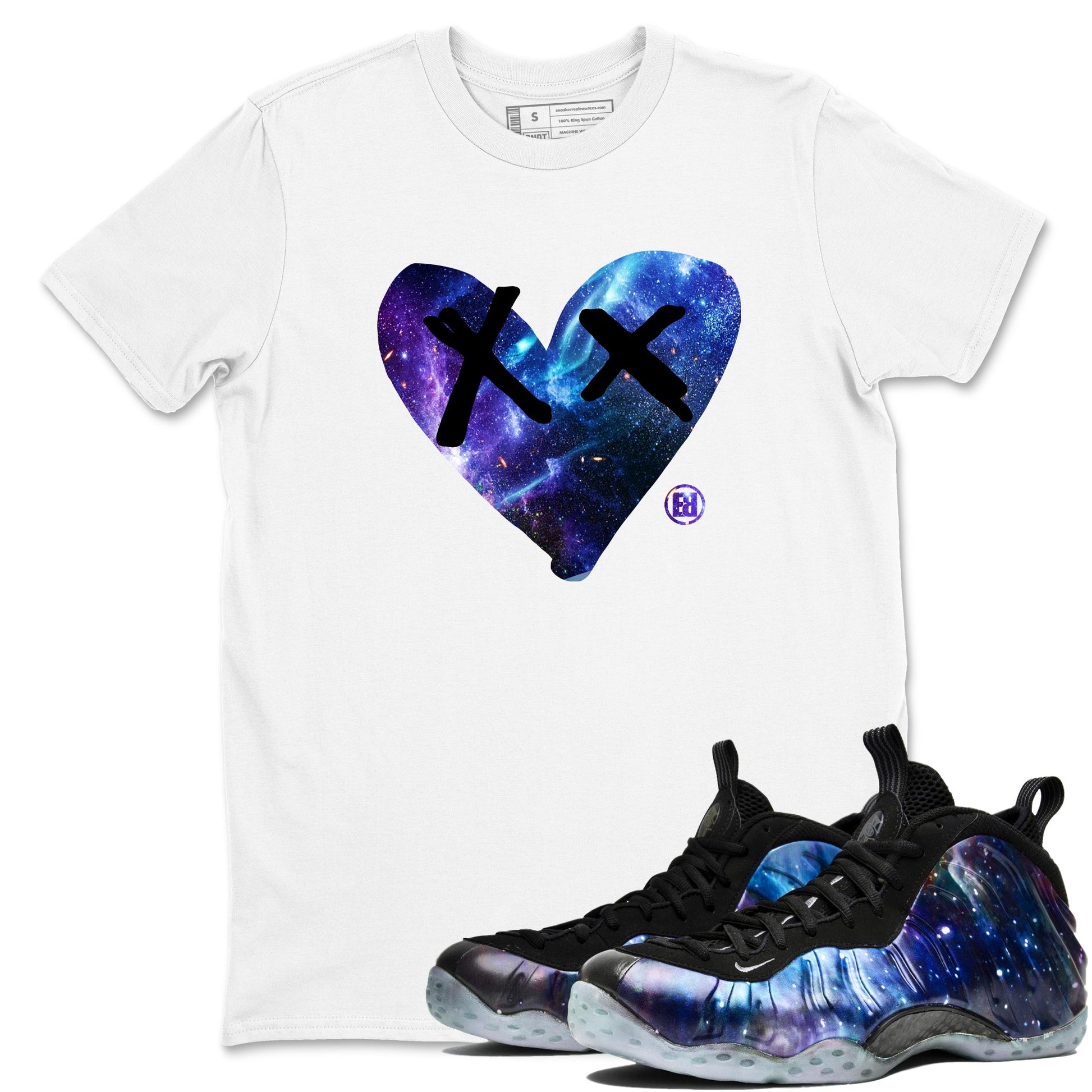 Foams One Galaxy shirts to match jordans Camo Heart sneaker match tees Air Foamposite One Galaxy match shoes to clothes SNRT Sneaker Tees unisex cotton White 1 shirts
