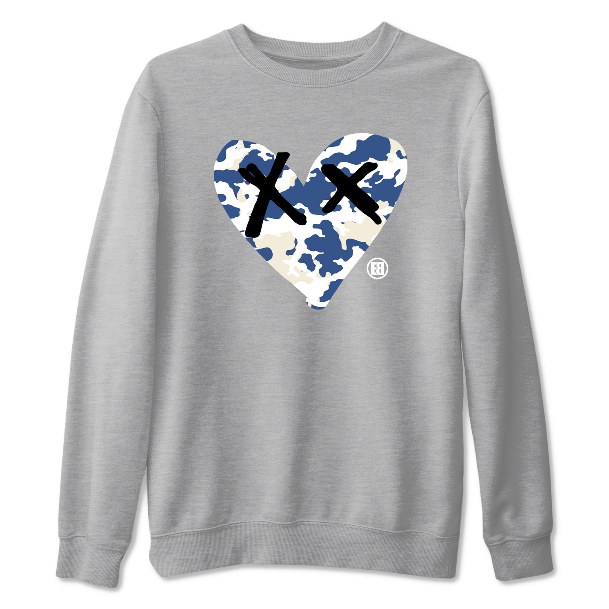 A Ma Maniere Air Jordan 3 Diffused Blue shirts to match jordans Camo Heart graphic tee Jordan 3 For The Love best t-shirts to wear with jordans SNRT Sneaker Tees unisex cotton Heather Grey 2 shirts