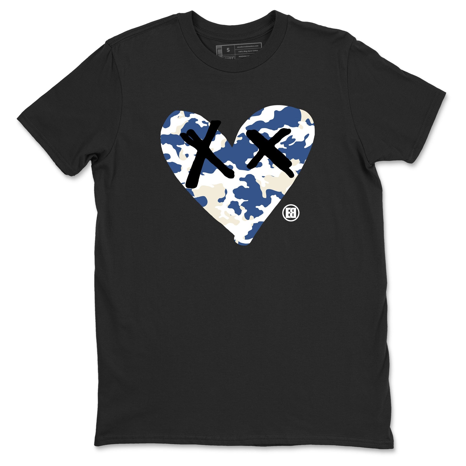 A Ma Maniere Air Jordan 3 Diffused Blue shirts to match jordans Camo Heart graphic tee Jordan 3 For The Love best t-shirts to wear with jordans SNRT Sneaker Tees unisex cotton Black 2 shirts